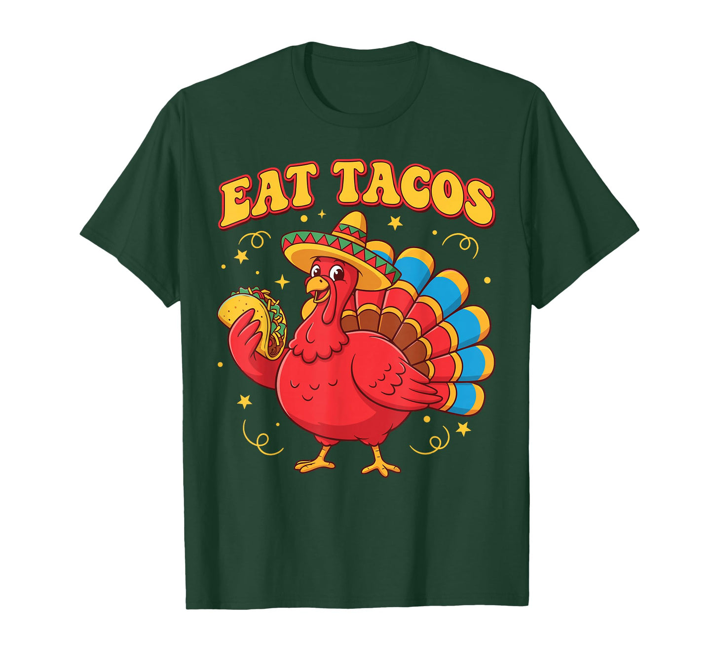 Thanksgiving Turkey Eat Tacos Mexican Thanksgivings Aumtum T-Shirt