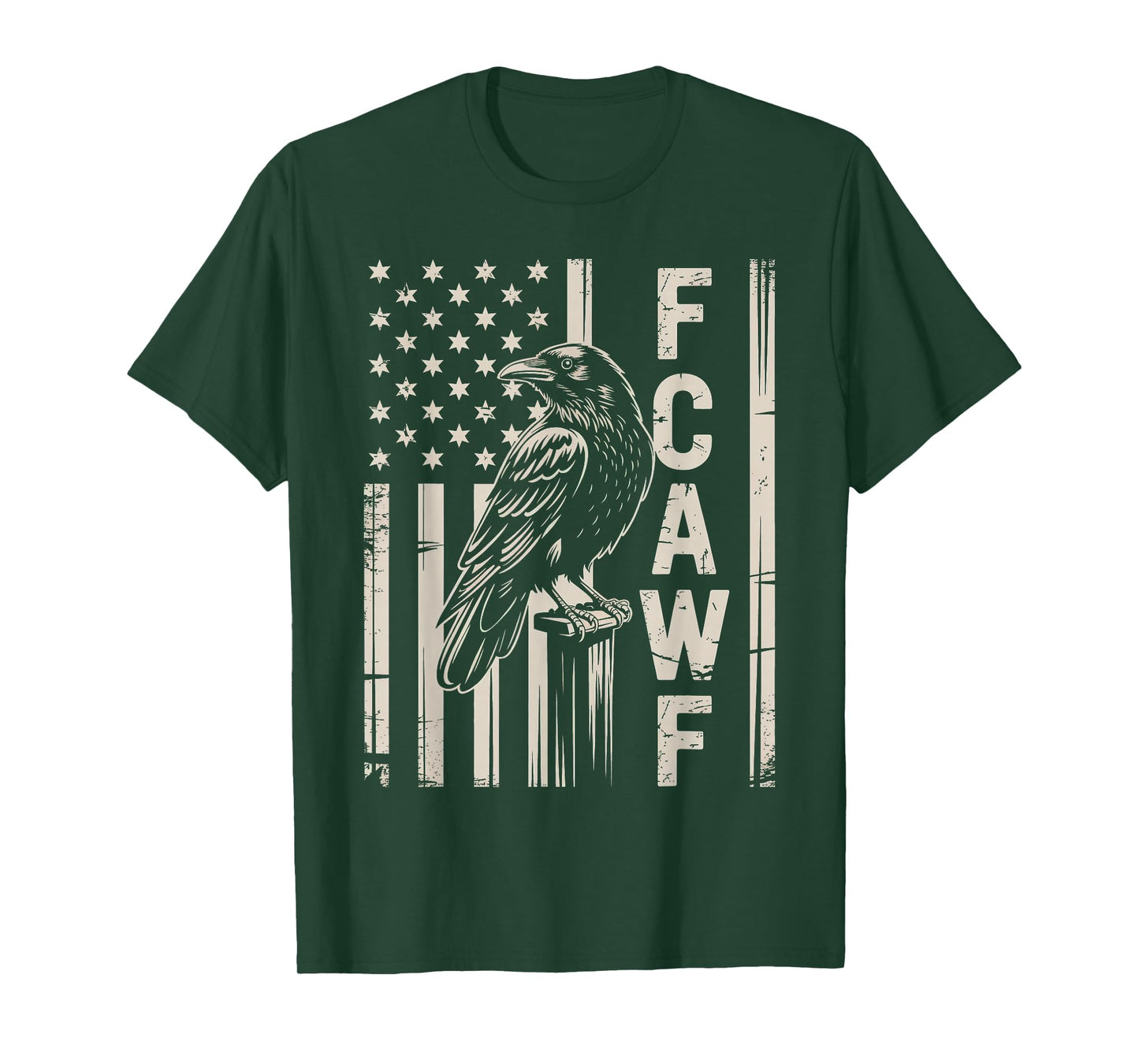 F CAW F Crow USA Flag T-Shirt