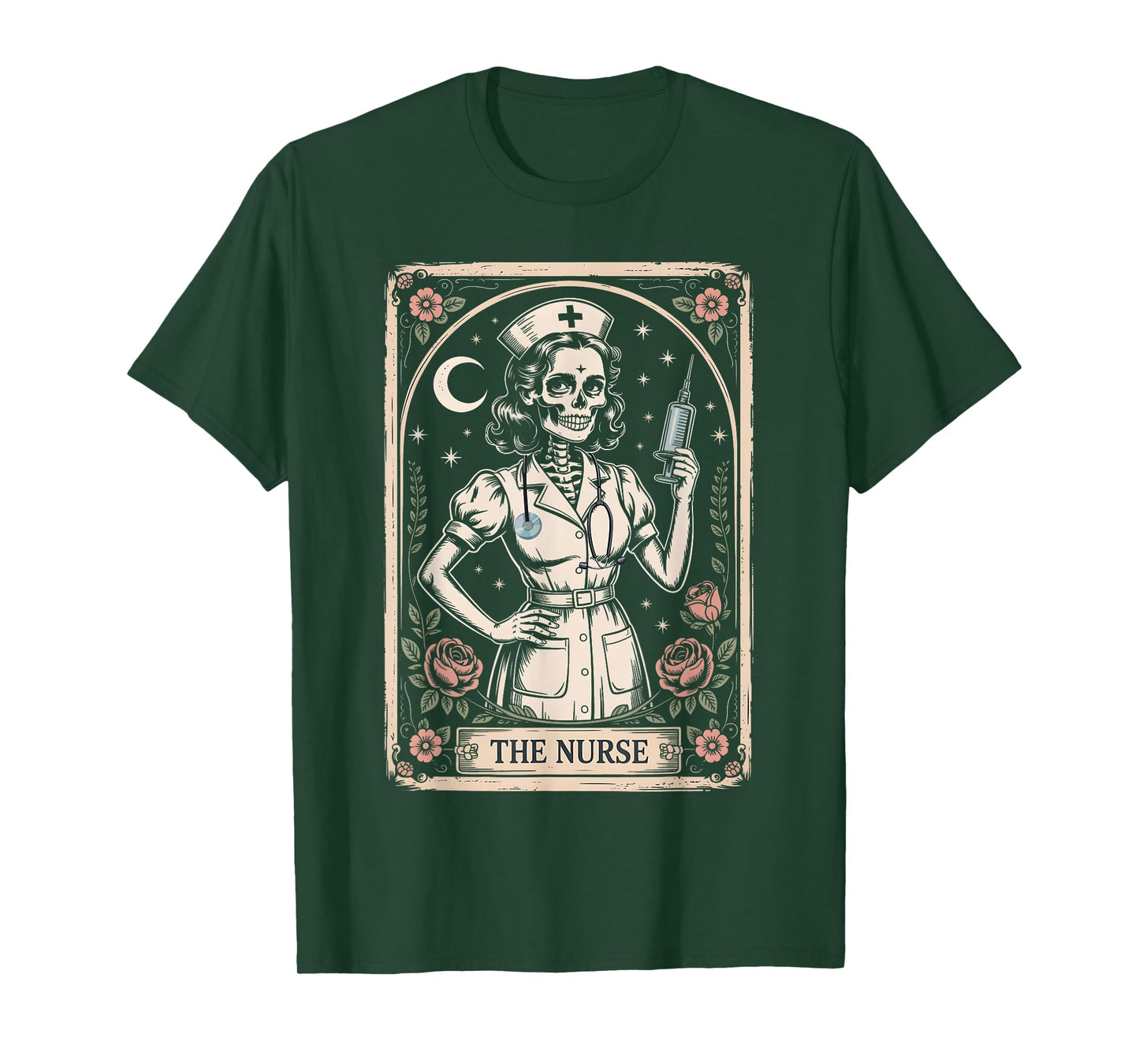 The Nurse Tarot Card Funny Skeleton Nursing Nurse RN LPN NP T-Shirt