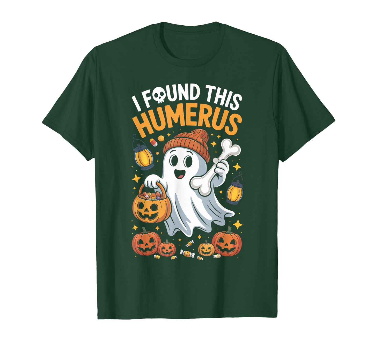 Ghost I Found This Humerus Halloween Skeleton Women Gifts T-Shirt