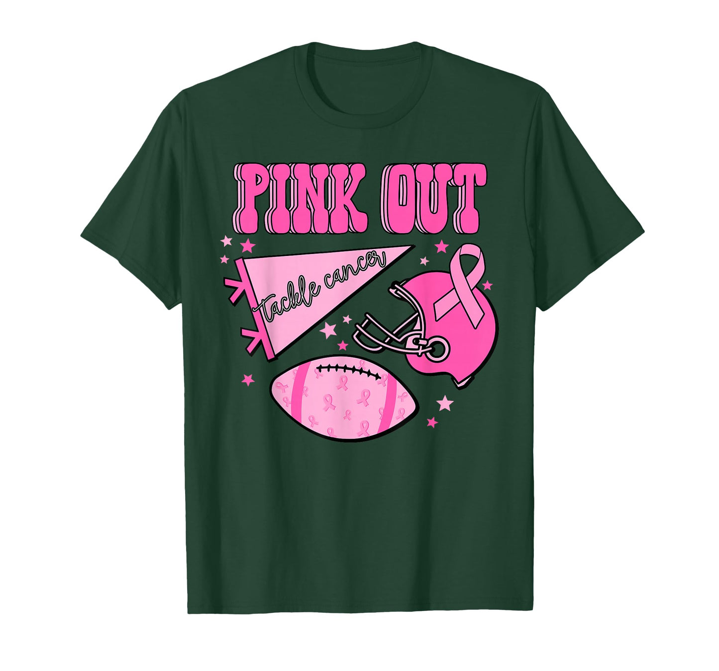 Pink Out Tackle Breast Cancer Awareness American Football T-Shirt