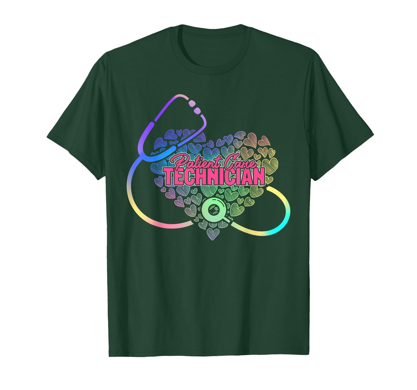Patient Care Technician Heart Stethoscope T-Shirt