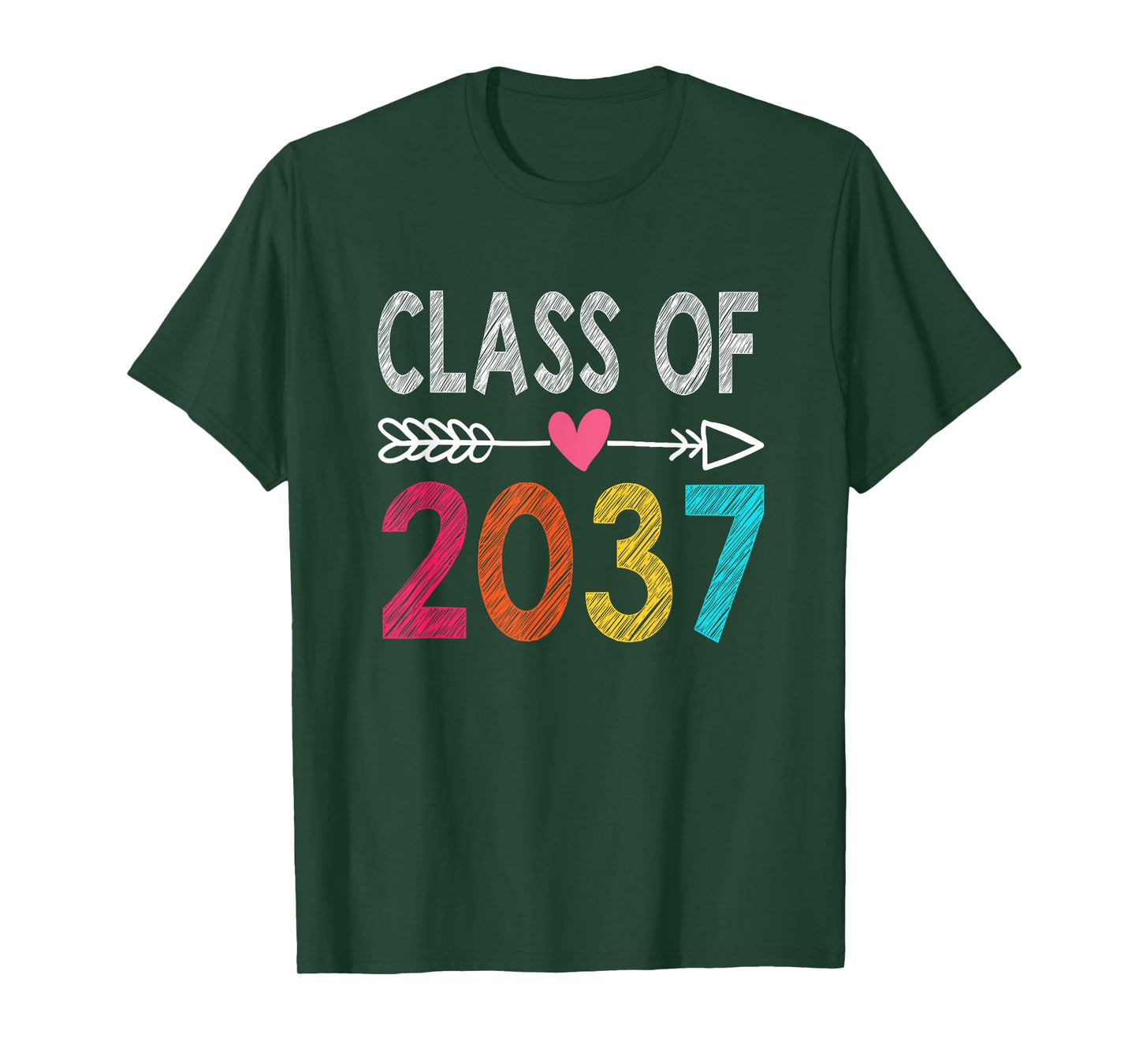Class Of 2037 Grow With Me First Day Of School Graduation T-Shirt