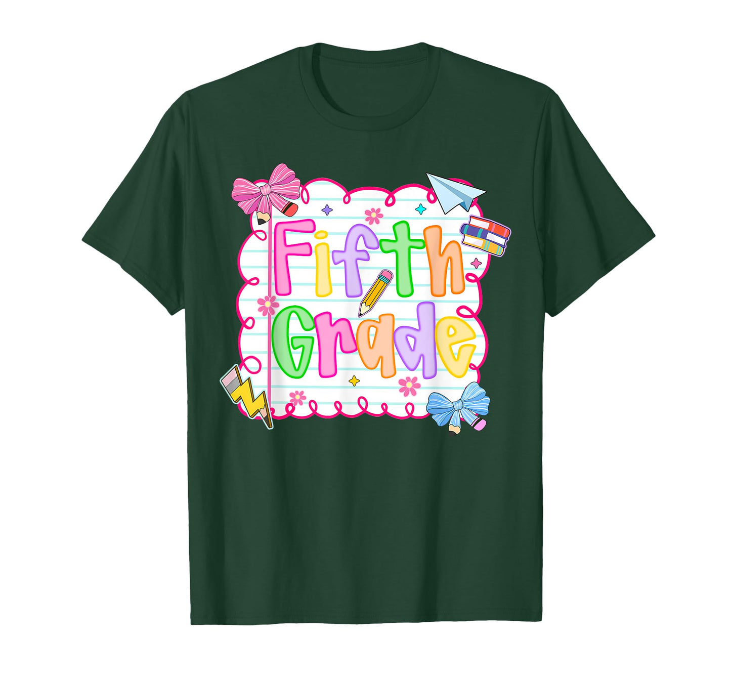 HUGvyn Back to School: Cute Fifth Grade Preppy Teacher Girls T-Shirt