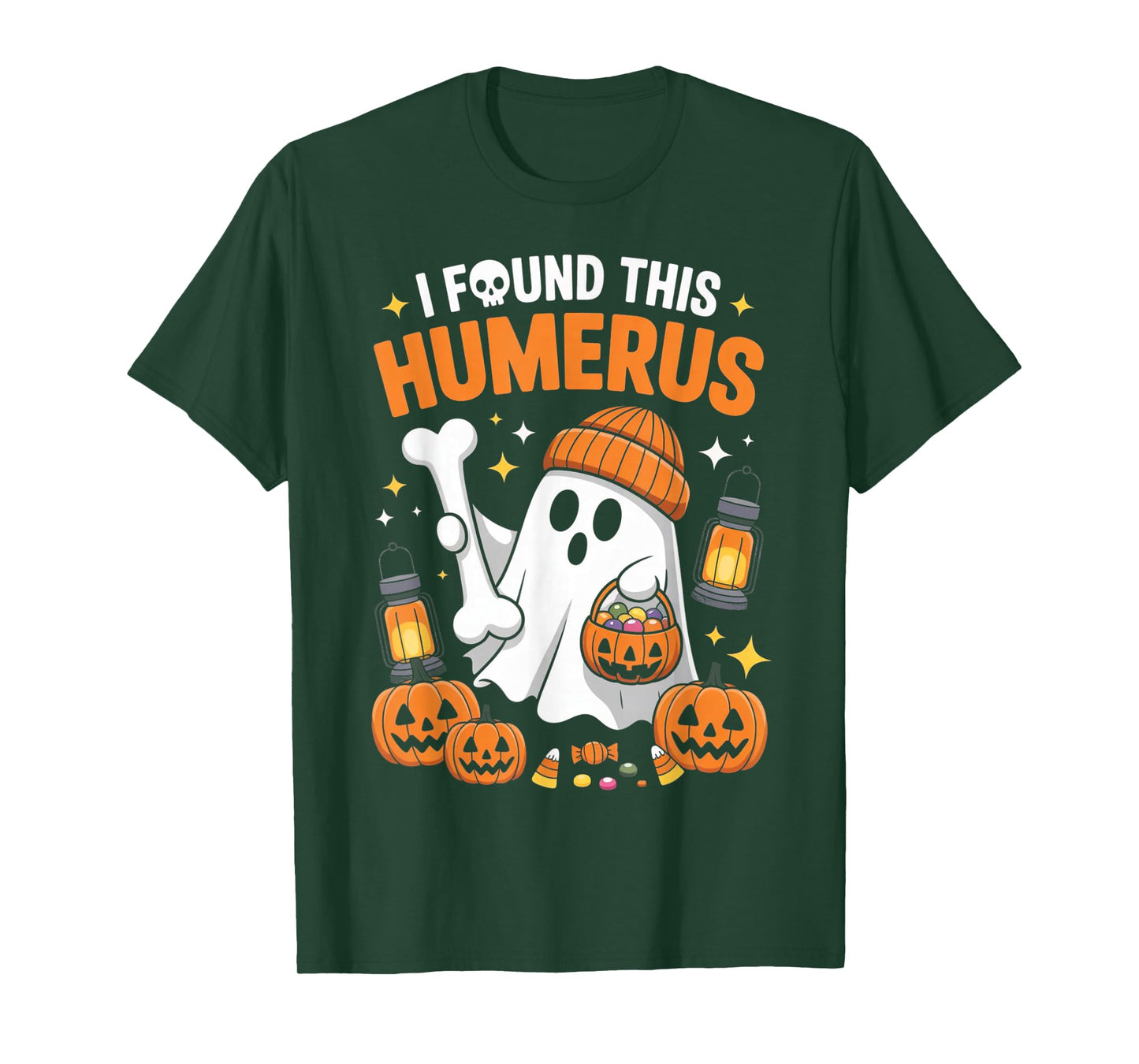 Ghost I Found This Humerus Halloween Skeleton Women Gifts T-Shirt