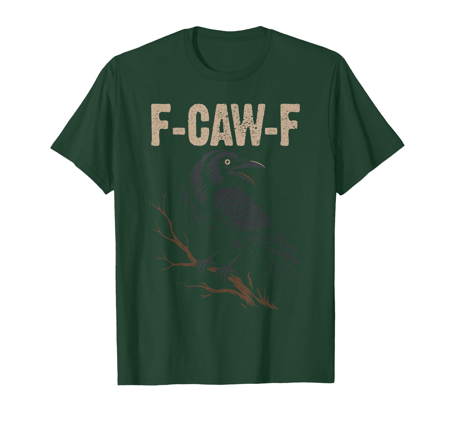 Black Crow F-Caw-F Full Moon Gothic Witchy Adult Humor Men T-Shirt