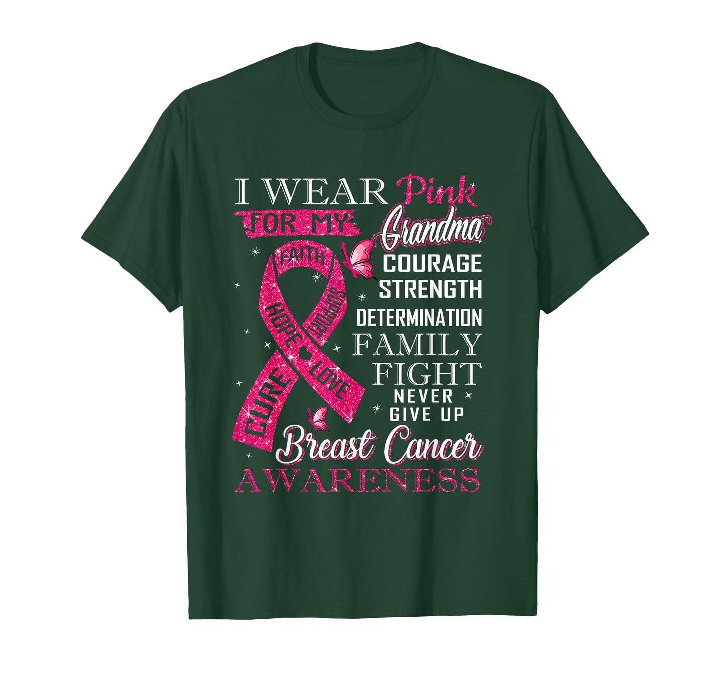 I Wear Pink for My Grandma Breast Cancer Support Squads T-Shirt