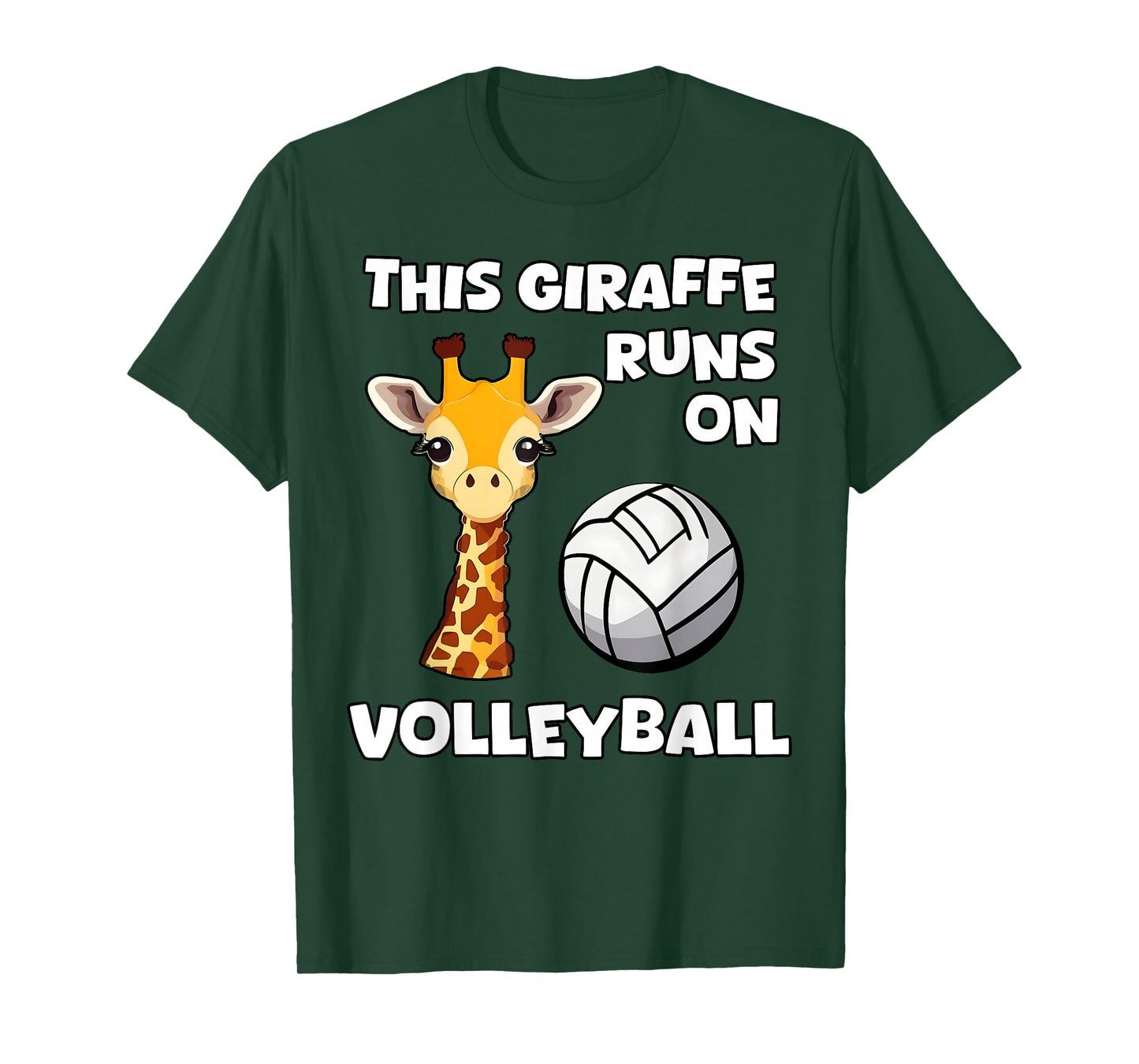 This Giraffe Runs On Volleyball Fun Giraffes Wildlife T-Shirt