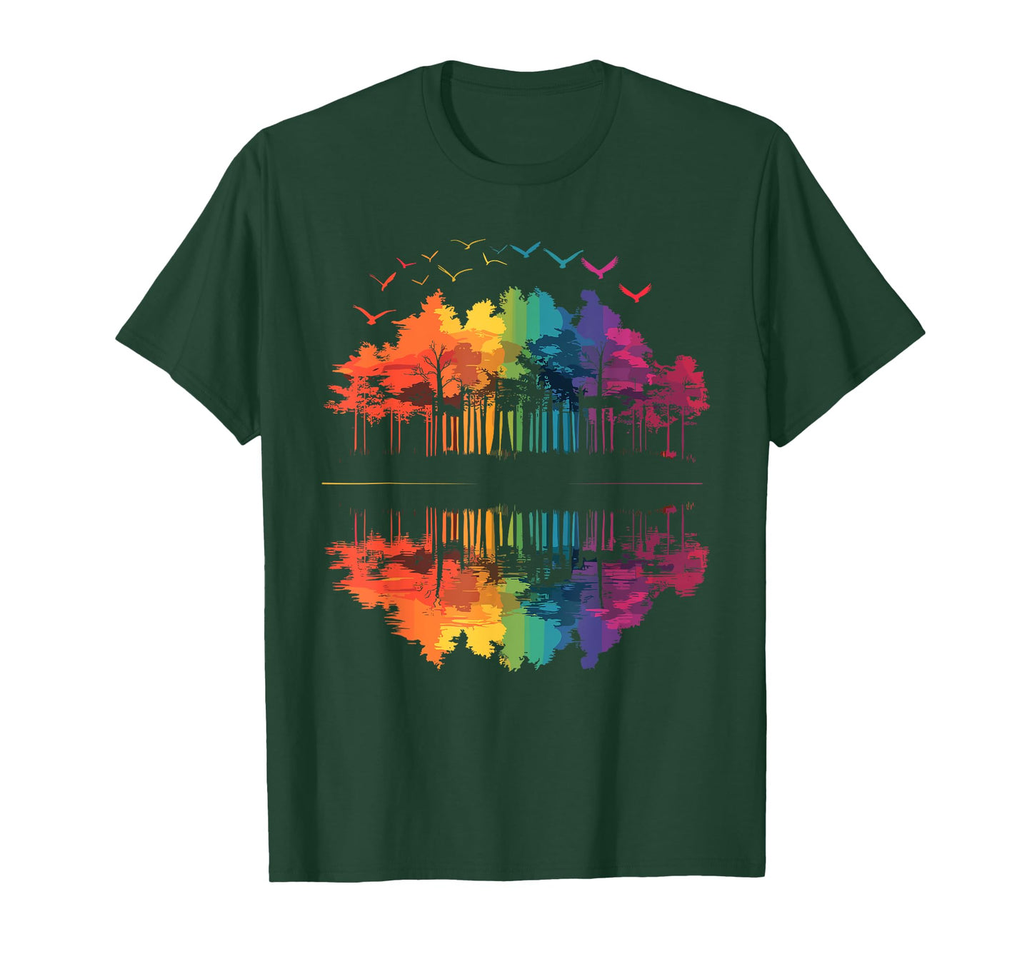 Nature Reflection Forest Trees Outdoor Wildlife T-Shirt