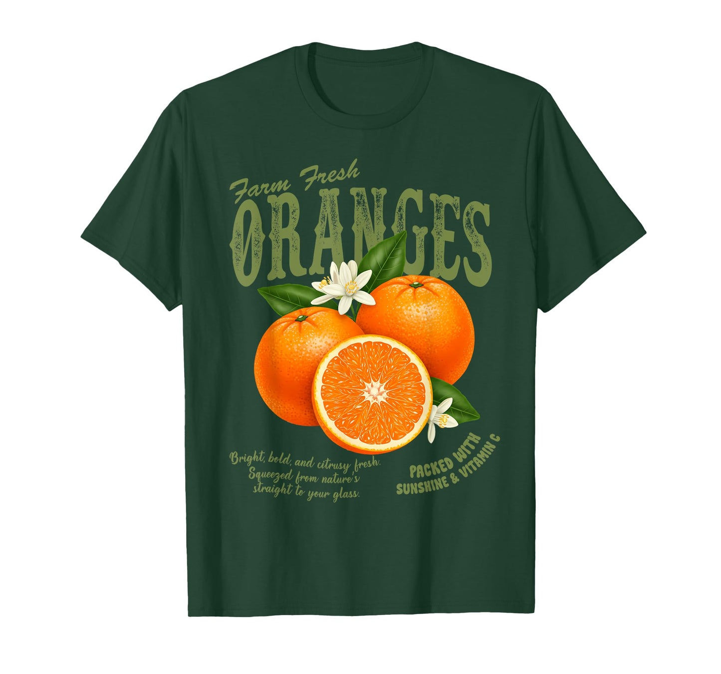Farm Fresh Oranges Retro Farmer Market Summer Orange Lover T-Shirt