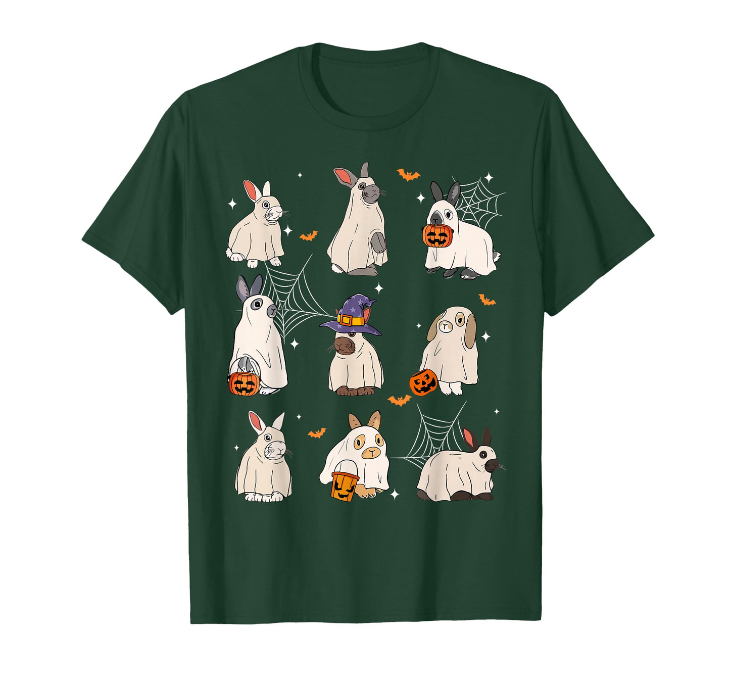 Cute Fall Bunny Ghost Costume Rabbit Lover Spooky Season T-Shirt
