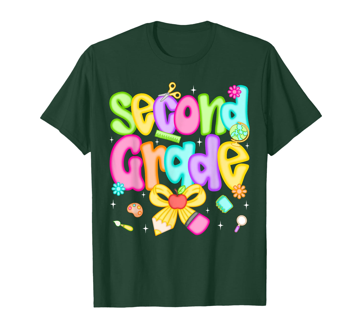 Preppy Second Grade Back To School 2nd Grade Teacher Girls T-Shirt
