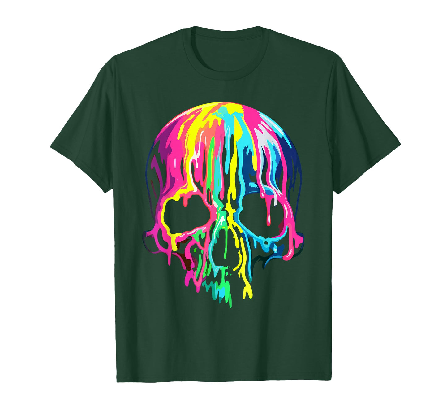 Halloween Melting Skeleton Funny Paint Melting Skull T-Shirt