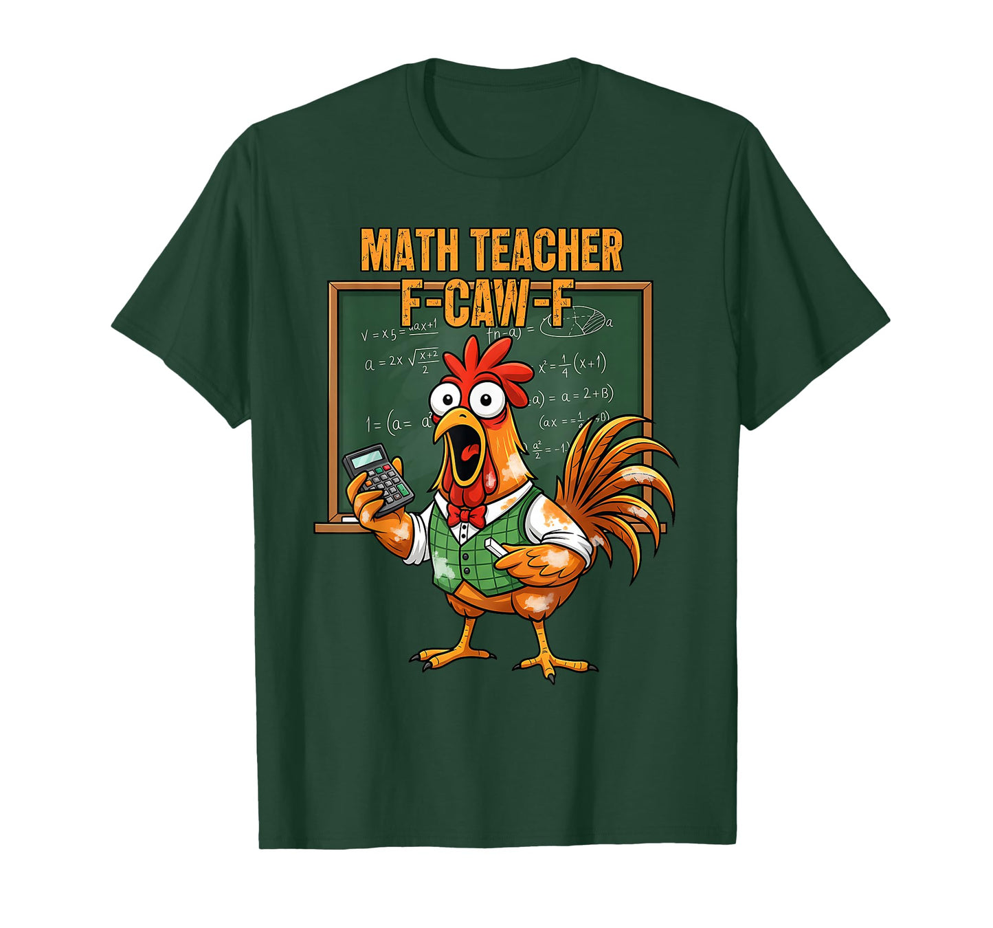 Cute F-Caw-F Chicken FCAWF Math Teacher Chicken Thanksgiving T-Shirt