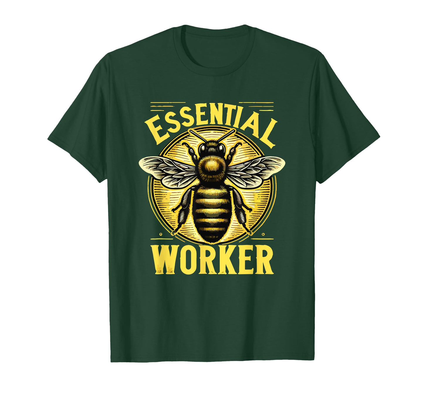 Essential Worker Beekeeper Beekeeping Hive Bees Retro T-Shirt