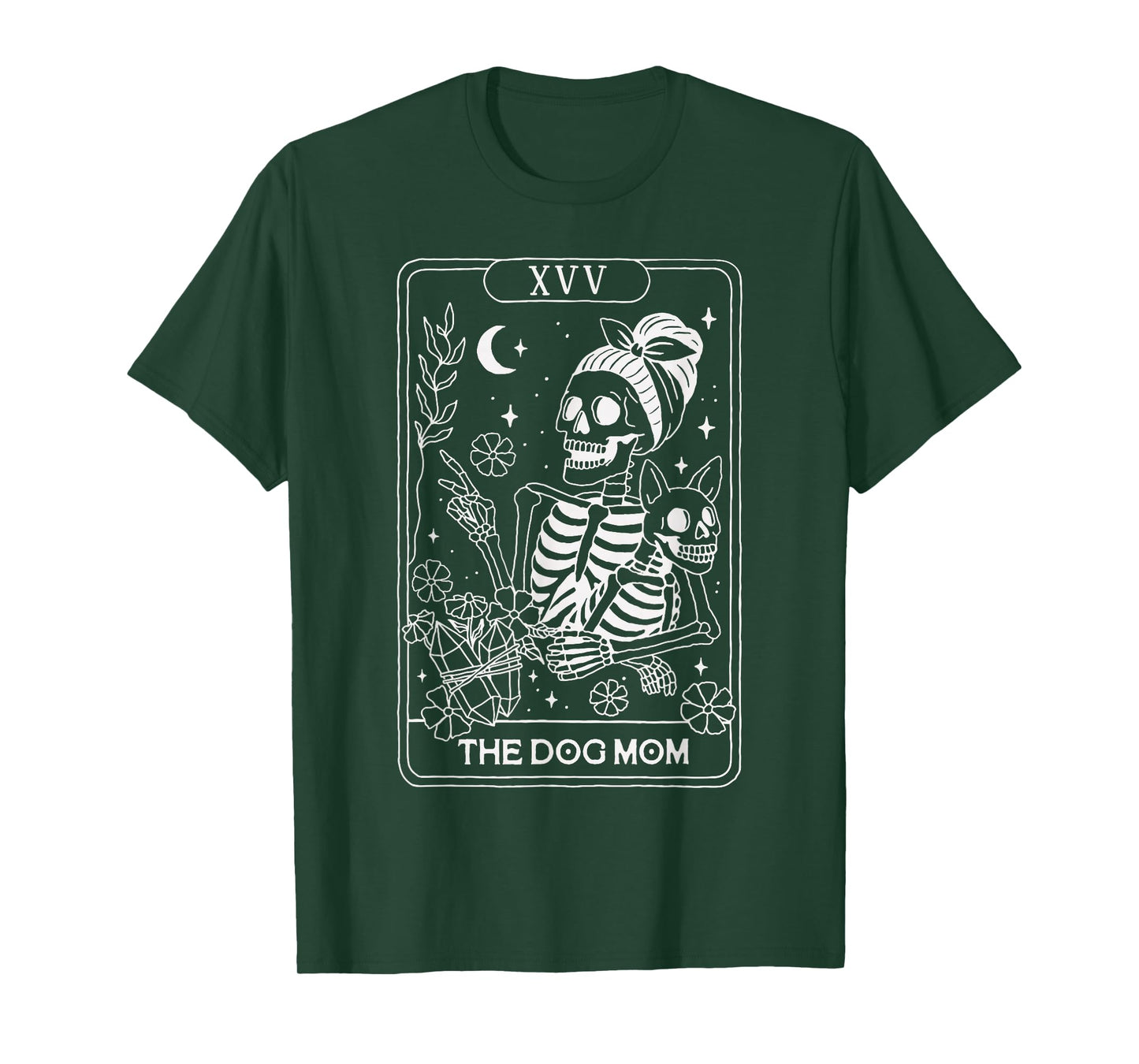 Skeleton Tarot Card Dog Mom Funny Pet Lover Astrology Women T-Shirt