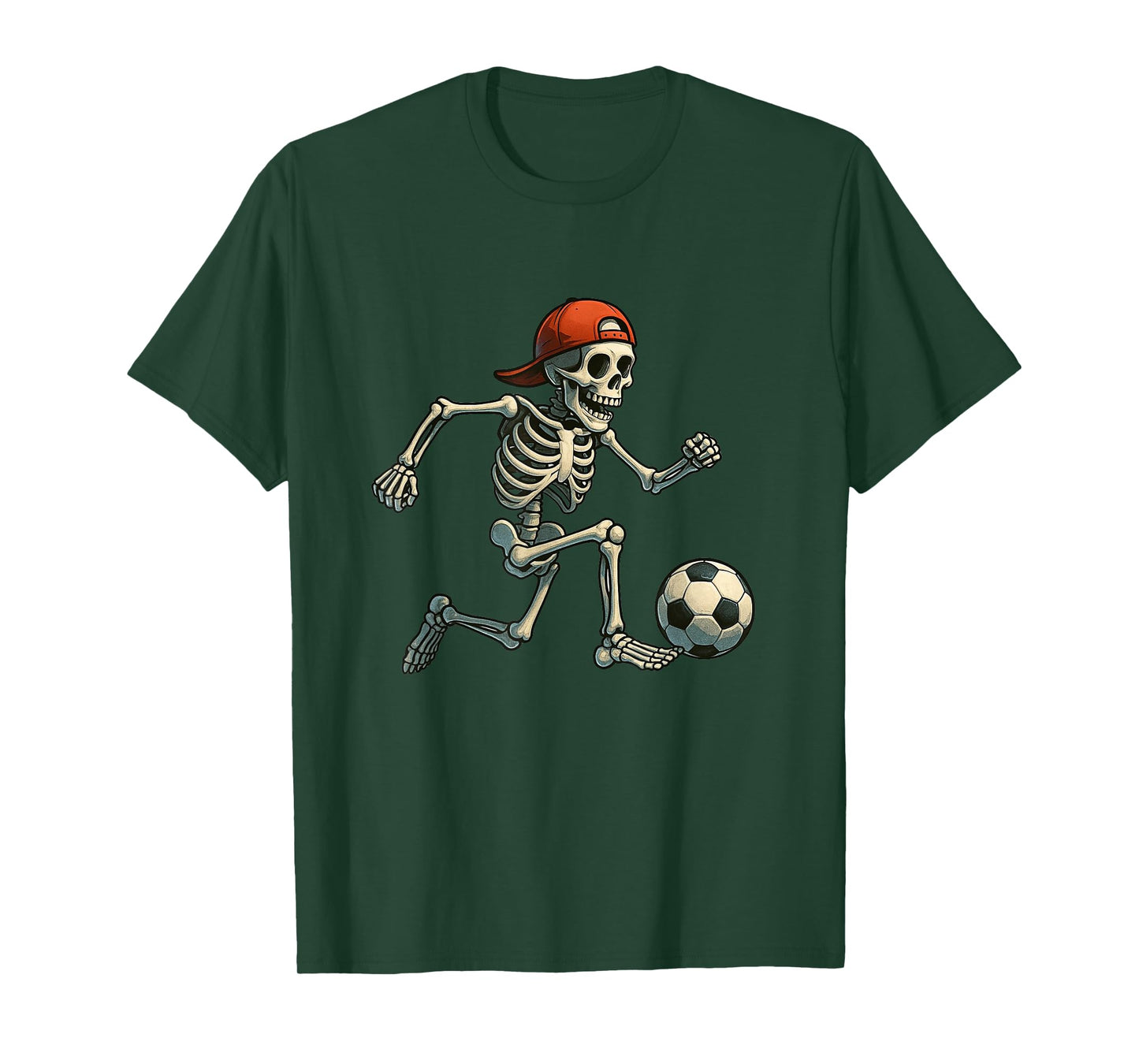 Skeleton Soccer Halloween Costume Funny for Men Boys Kids T-Shirt
