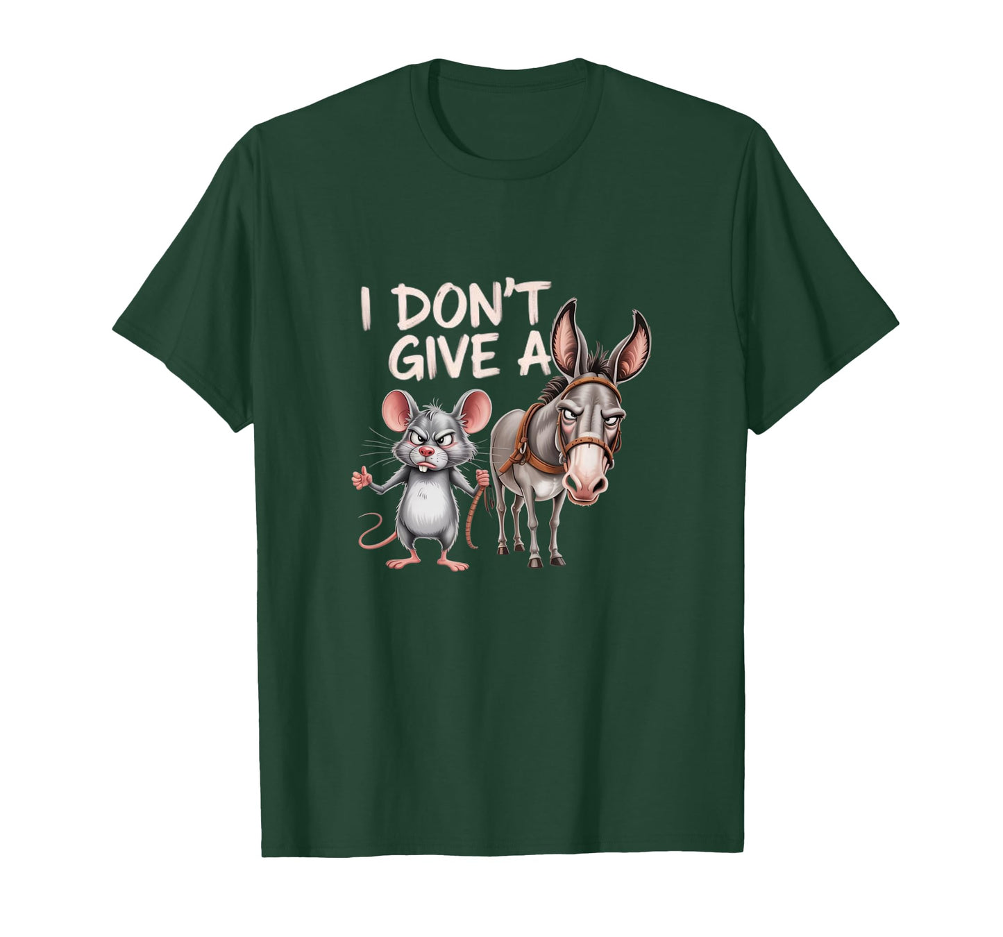 I Don’t Give a Rat’s & Donkey – Funny Cartoon Humor T-Shirt