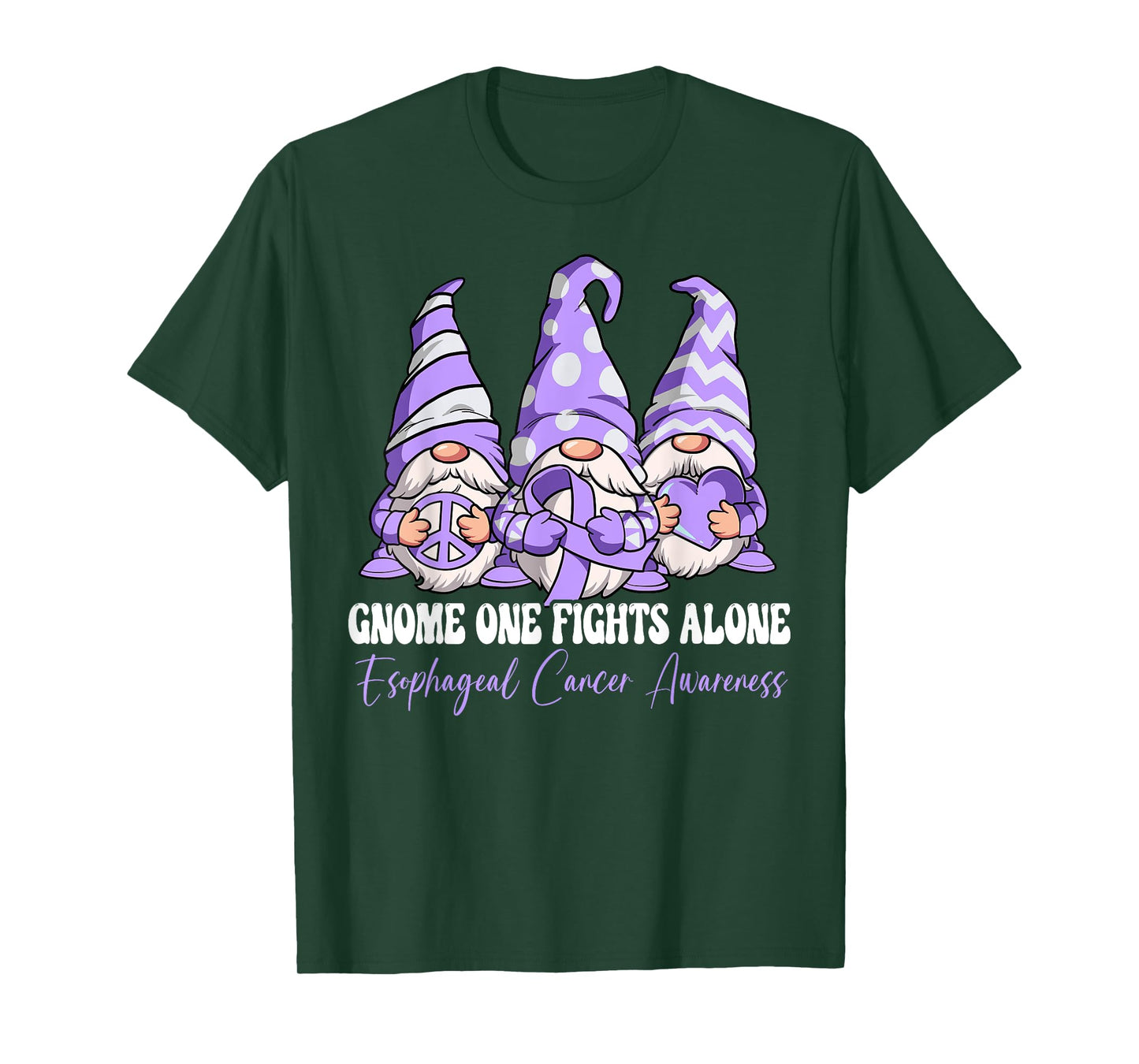 Gnome One Fights Alone Esophageal Cancer Awareness T-Shirt