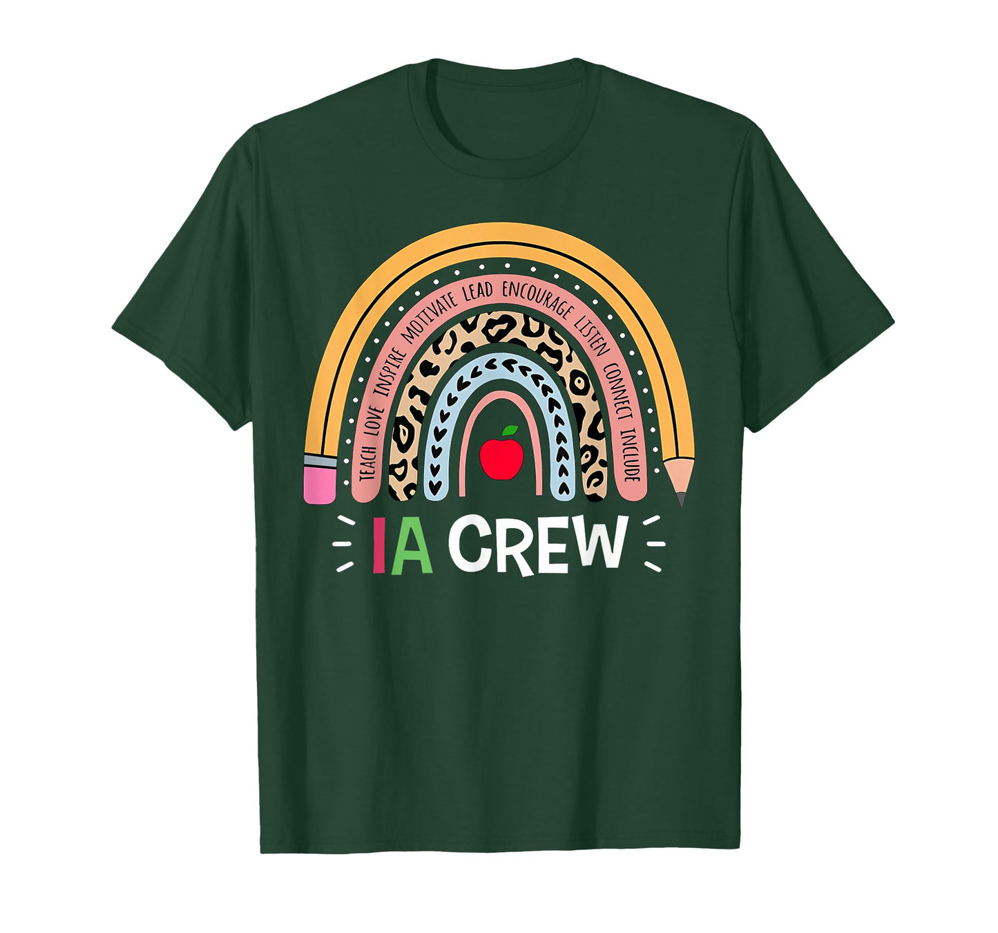 IA Crew Instructional Assistant Rainbow Teachers Aide T-Shirt