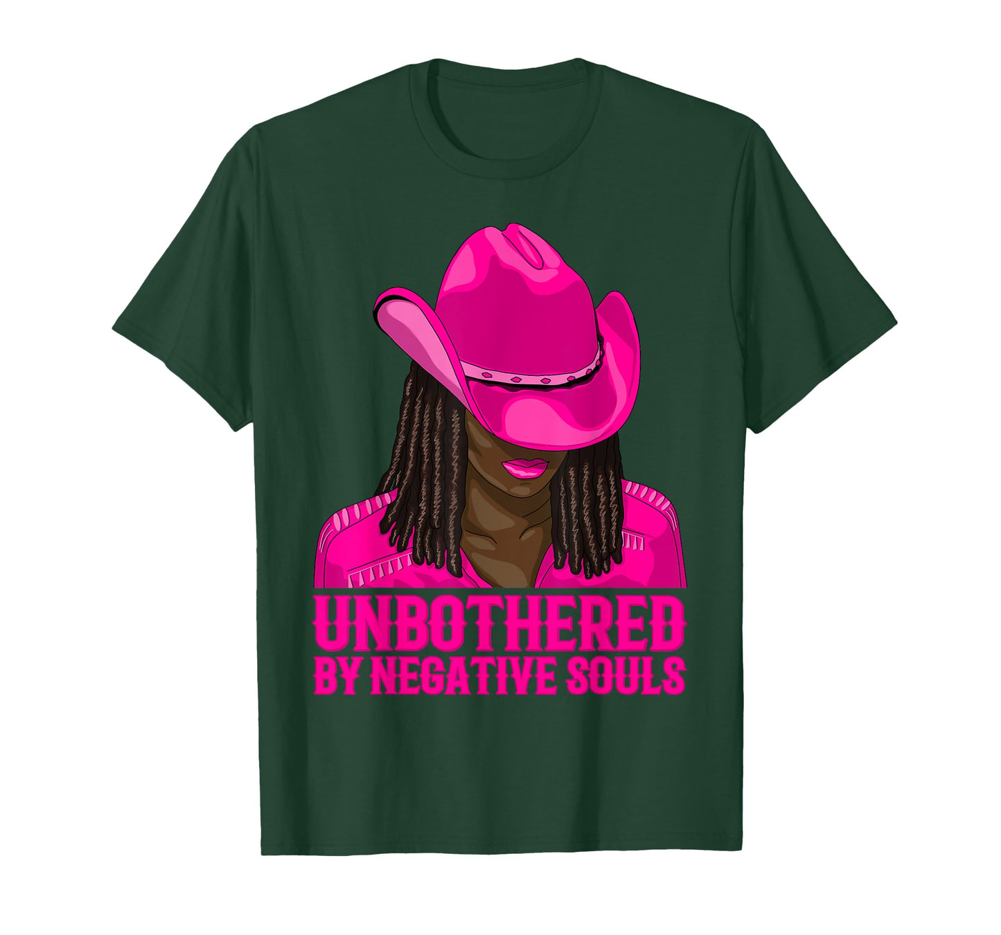 Unbothered By Negative Souls Western Cowgirl Black Women T-Shirt
