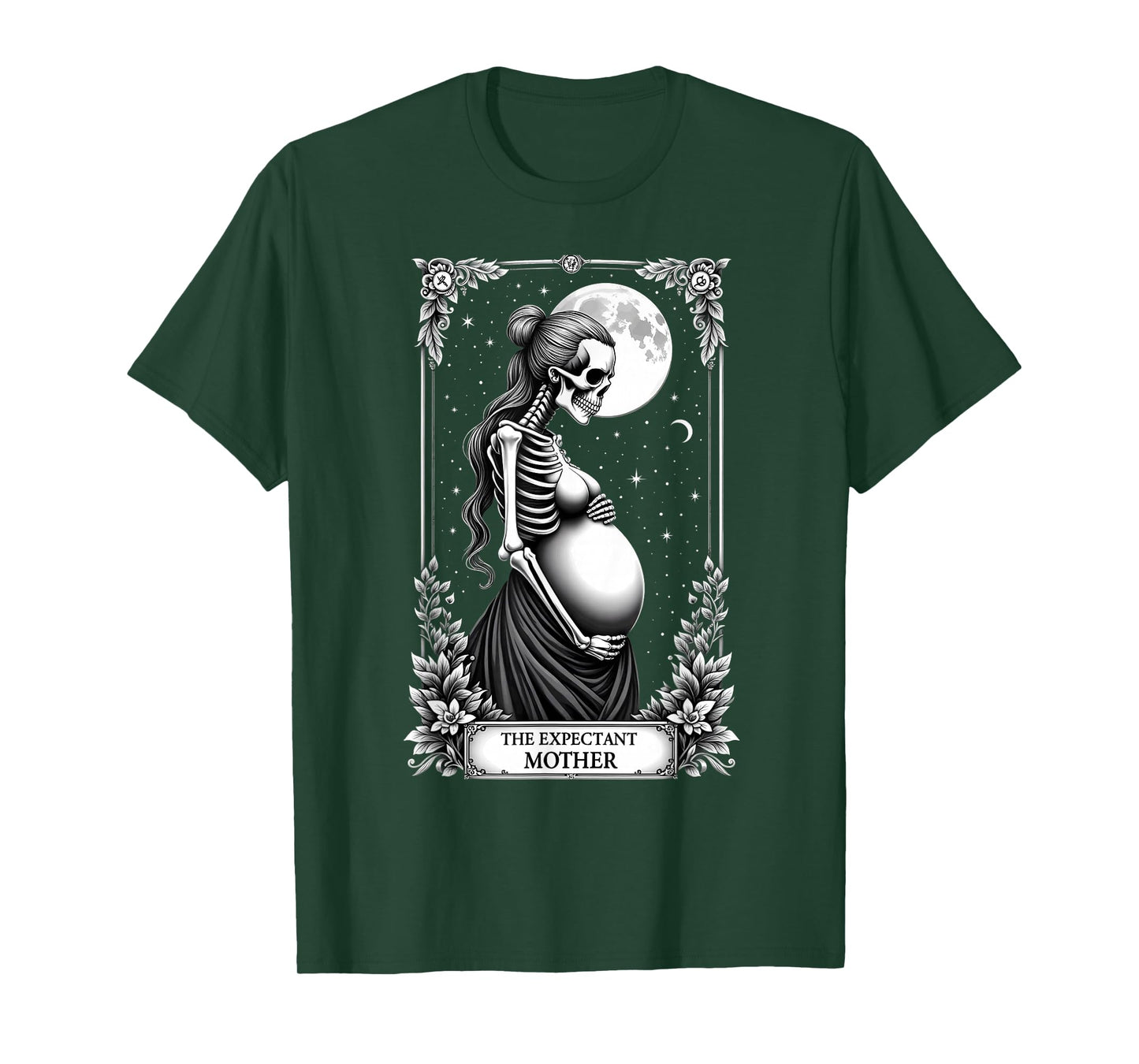 Gothic Tarot Card Mom Skeleton Expectant Mother T-Shirt