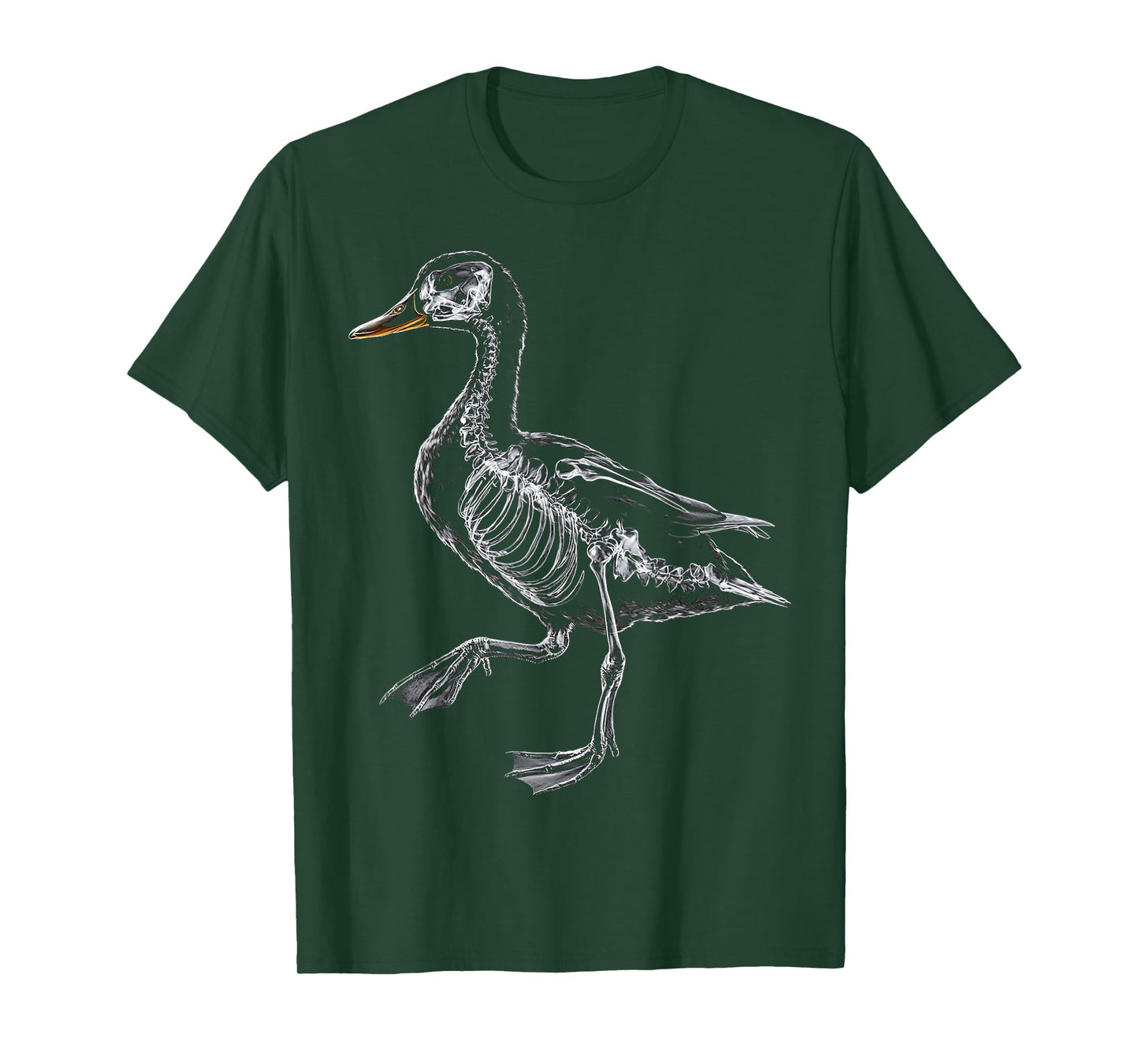 Halloween Duck Skeleton Drawing Portrait Bird Halloween T-Shirt