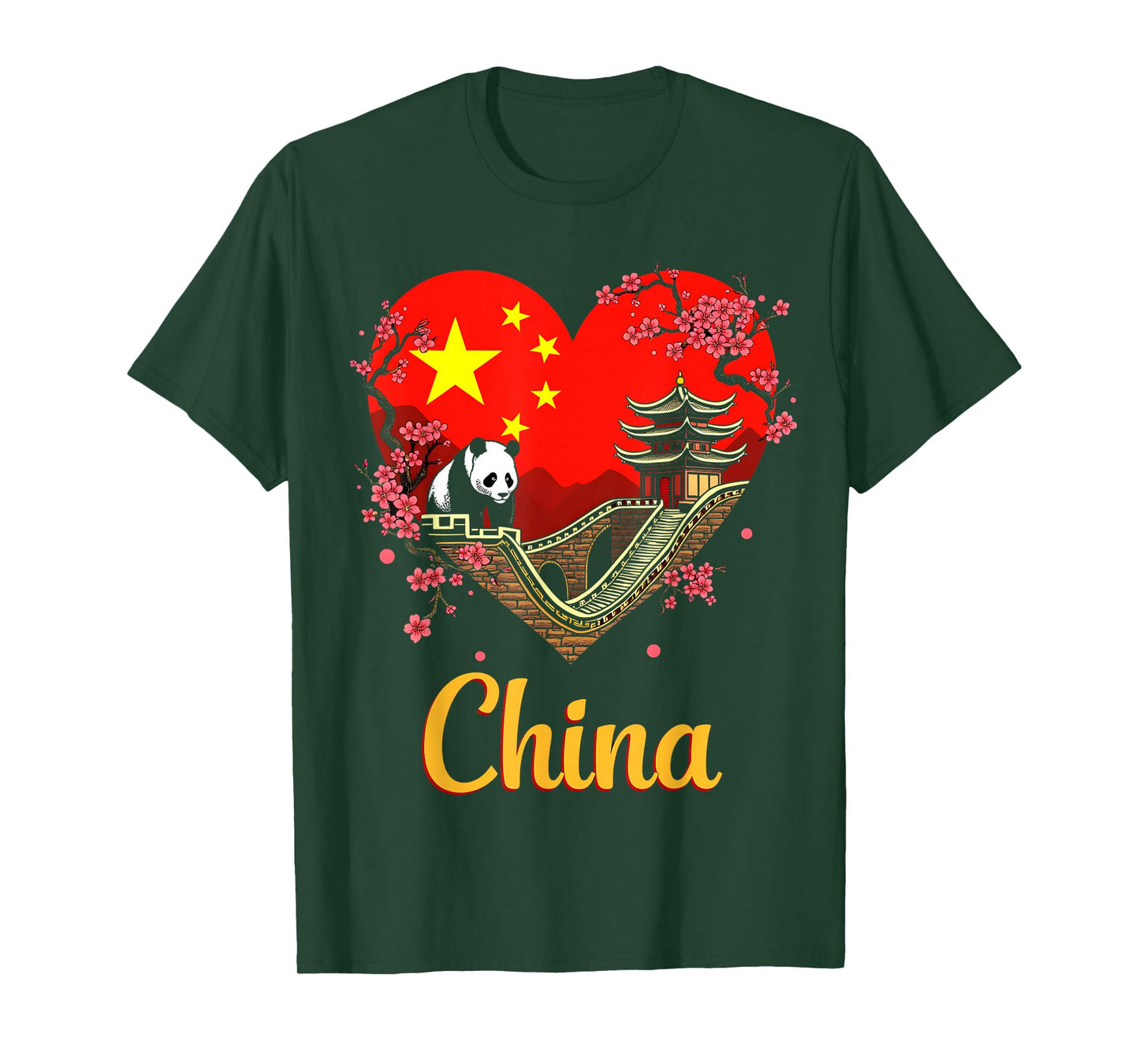 China Flag Love Heart T-Shirt
