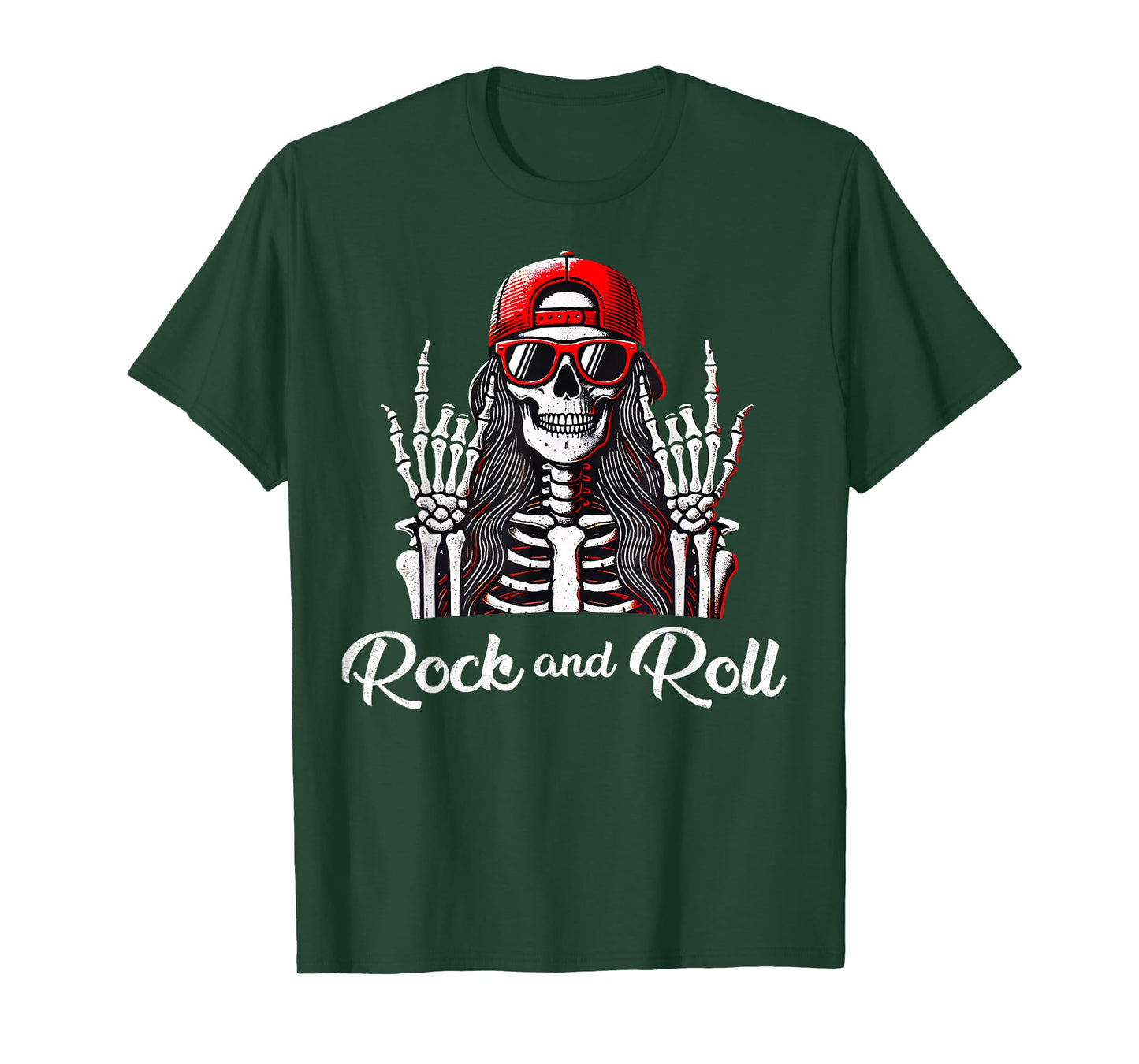 Girls Rock and Roll Girl, Skeleton Rocker Cool Punk Rock Fun T-Shirt