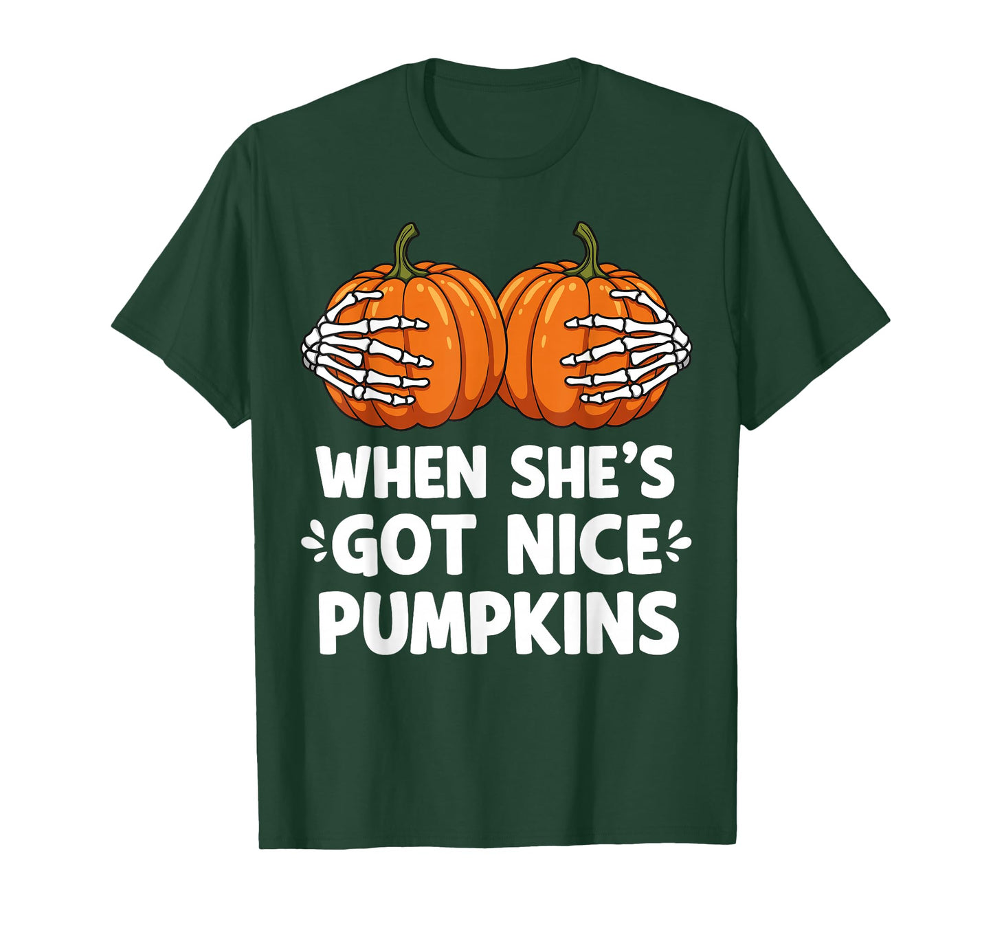 Funny Halloween Skeleton Hands Holding Pumpkins T-Shirt