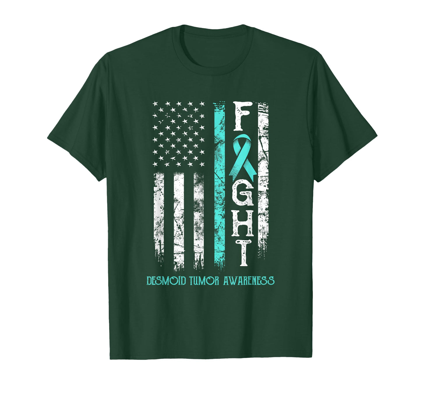 Desmoid Tumor Warrior US Flag T-Shirt