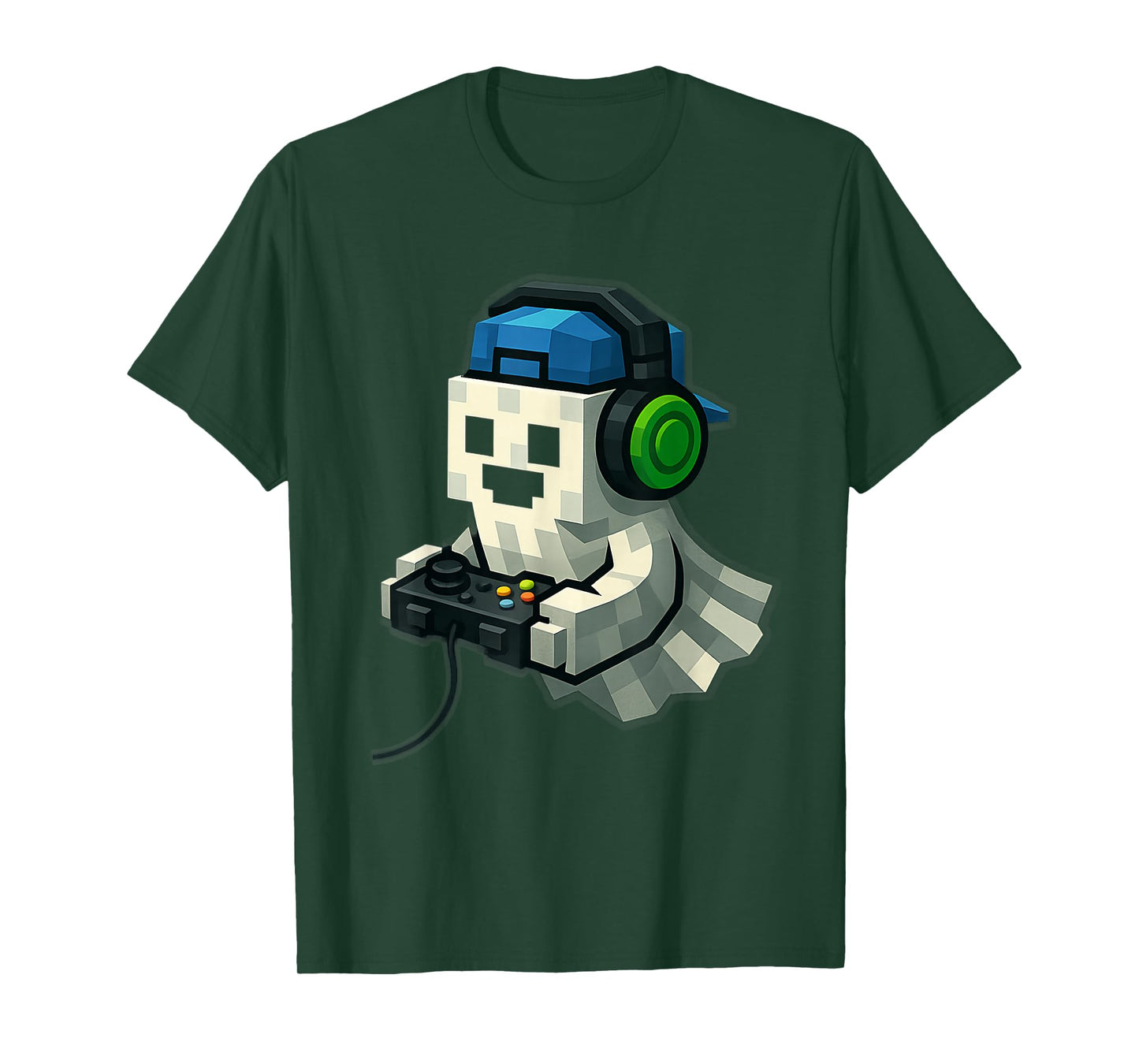Funny Halloween Ghost Gamer Pixel Video Gaming Costume T-Shirt