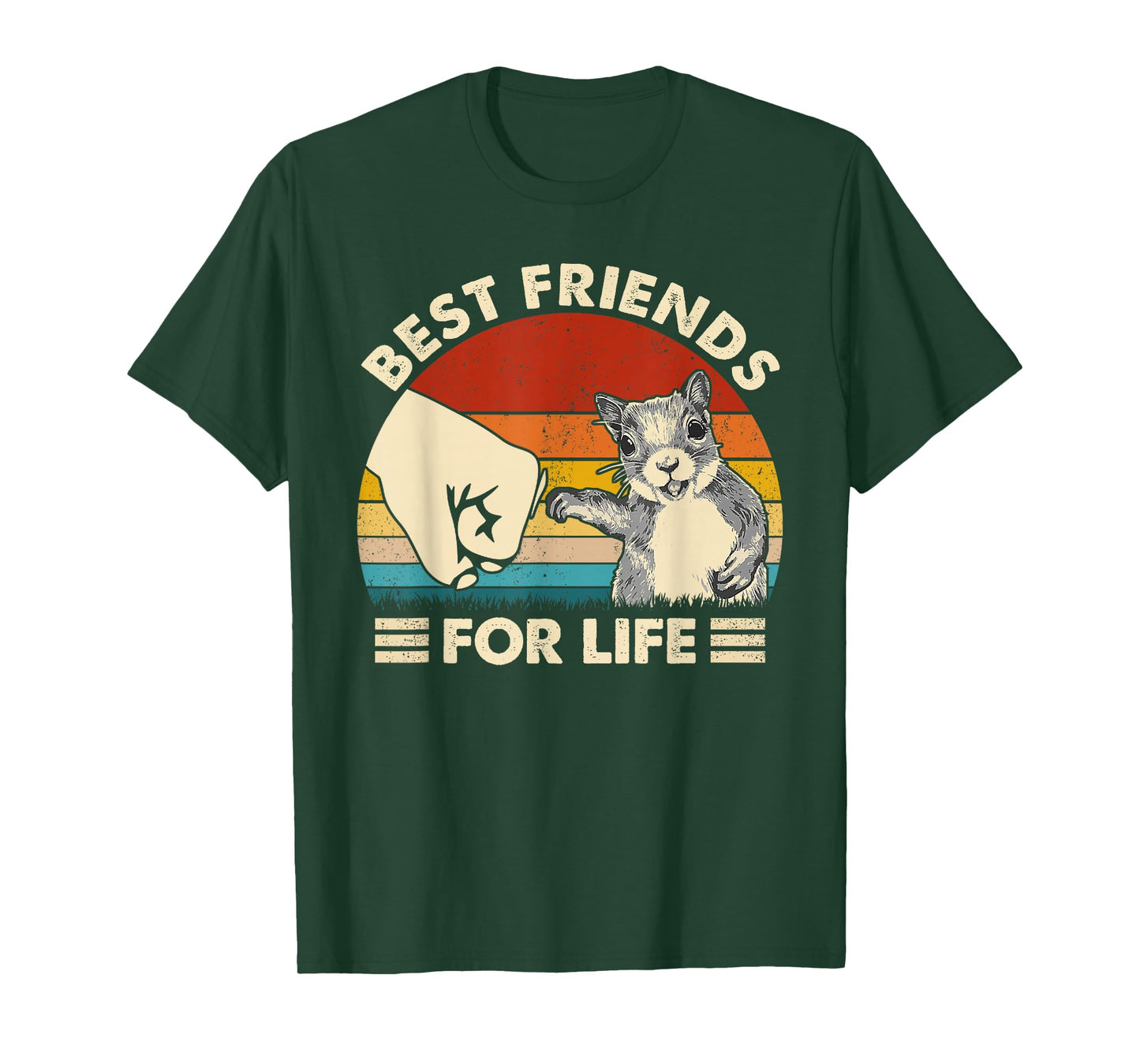 Retro Vintage Squirrel Best Friend For Life Fist Bump T-Shirt