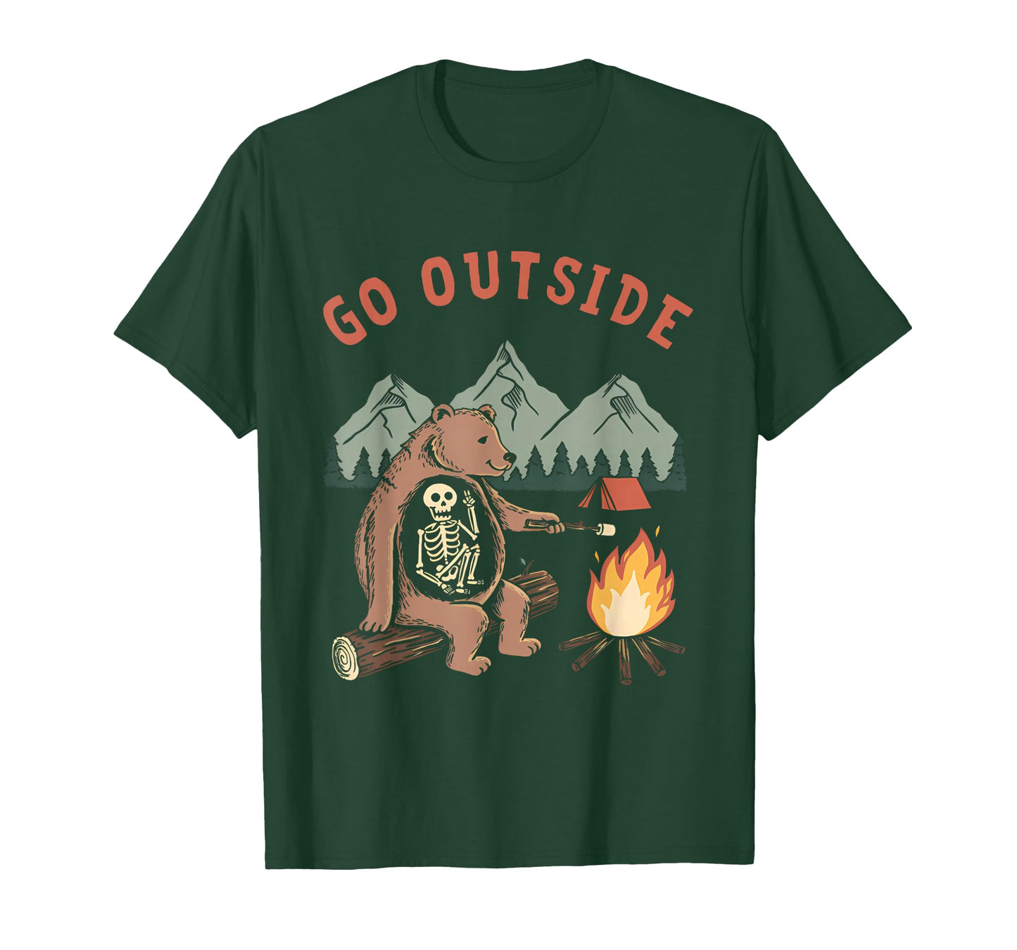 Outdoor Adventure Bear with Campfire for Wildlife Lovers T-Shirt