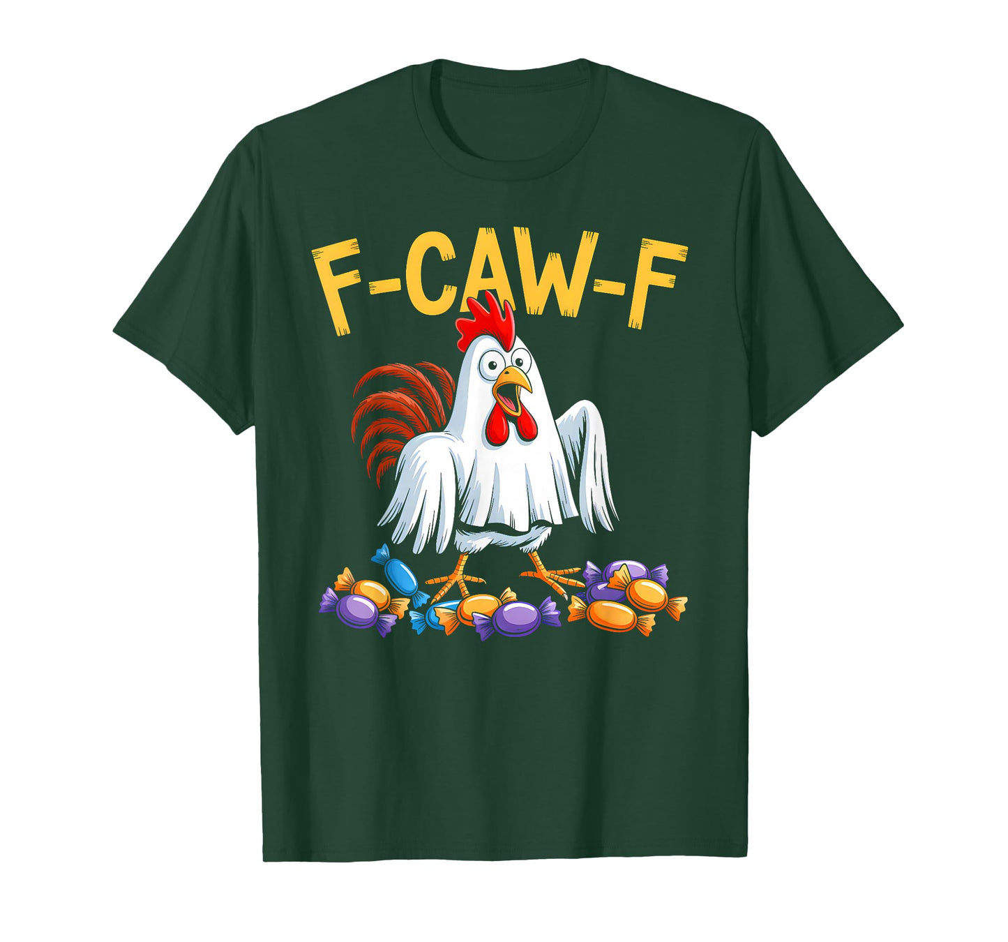 F-Caw-F Funny Chicken Ghost Halloween Quote Rooster Meme T-Shirt
