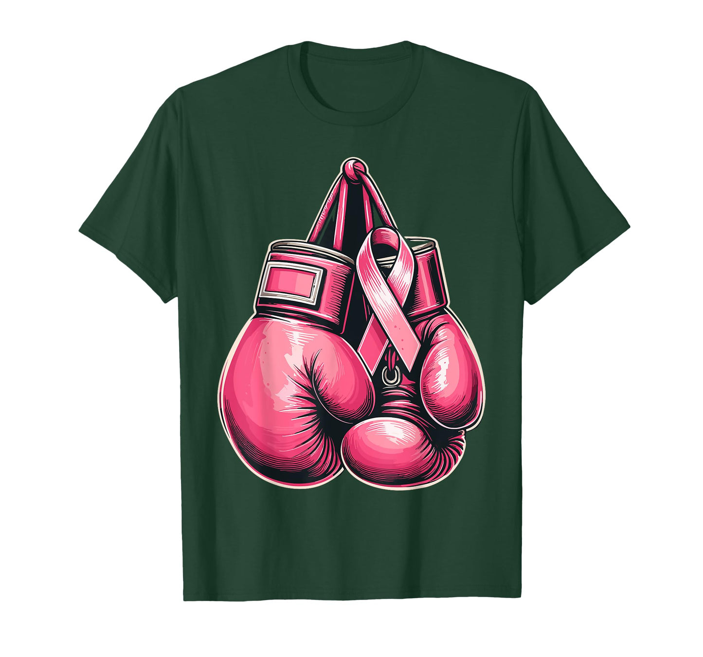 Breast Cancer Boxing Glove Pink Ribbon Awareness Fight Women T-Shirt