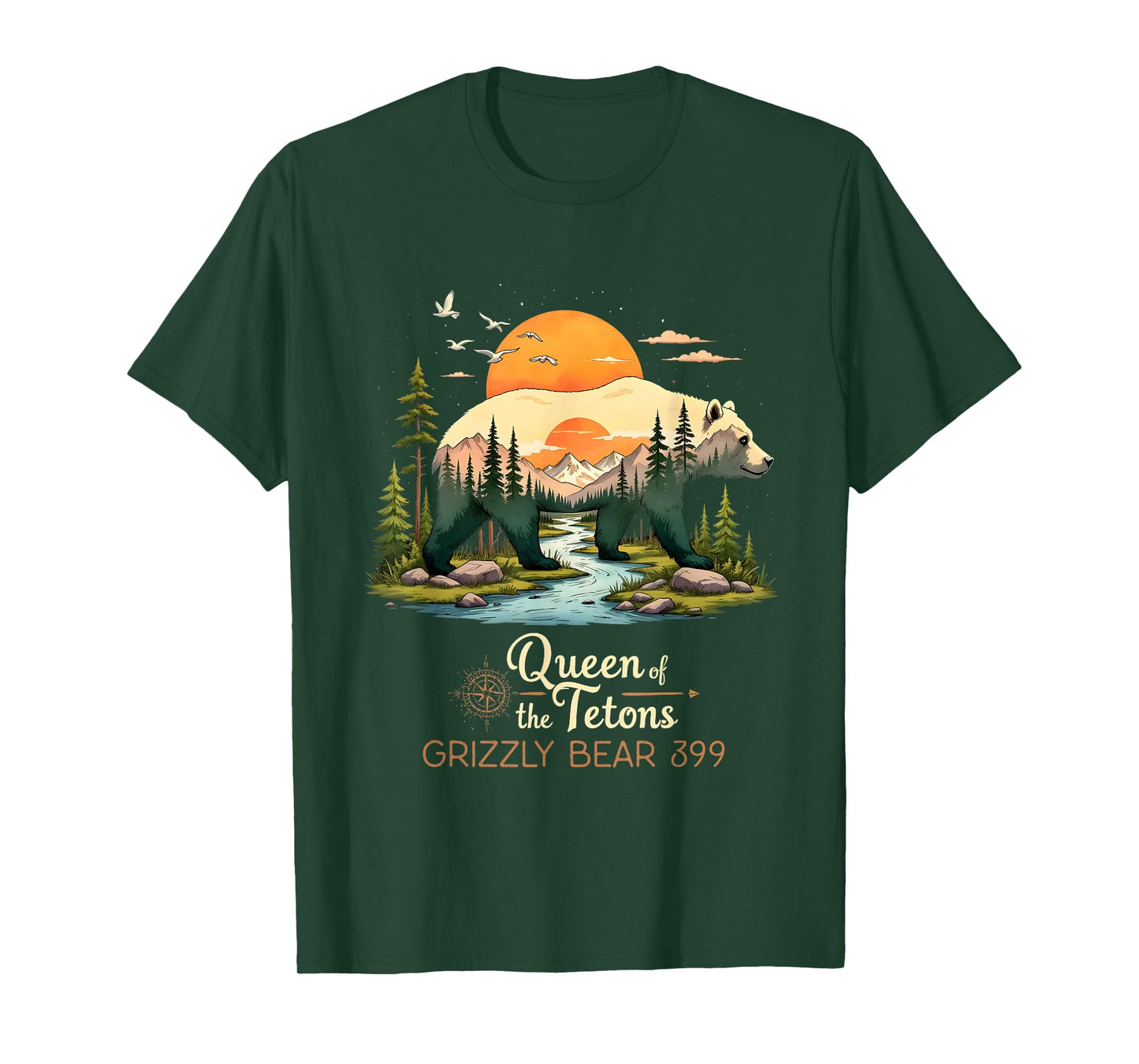 Memory The Queen Of Grizzly Bear 399 The Tetons Trip T-Shirt