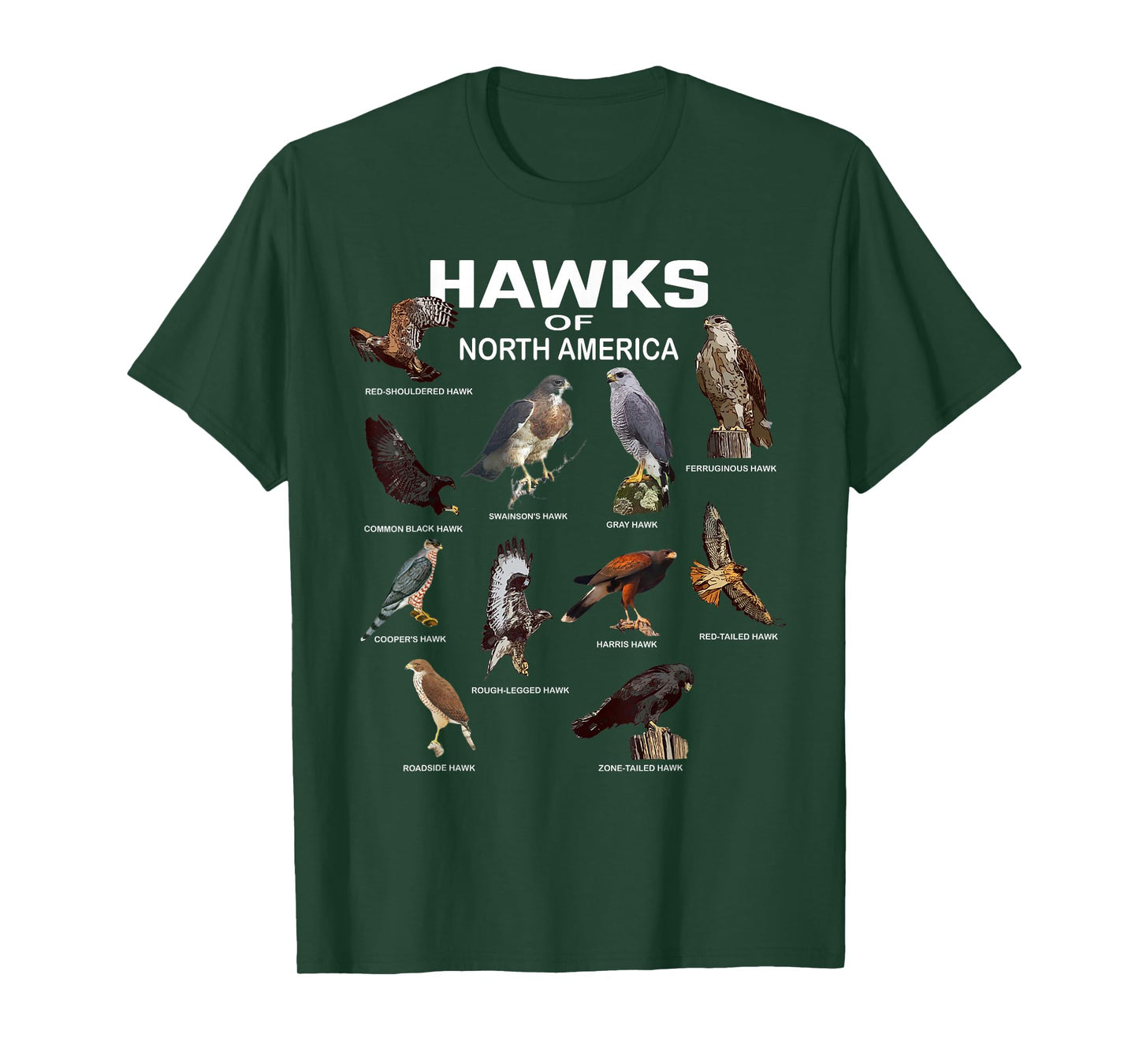 Hawks North America Red-Tailed Roadside Gray Hawk T-Shirt