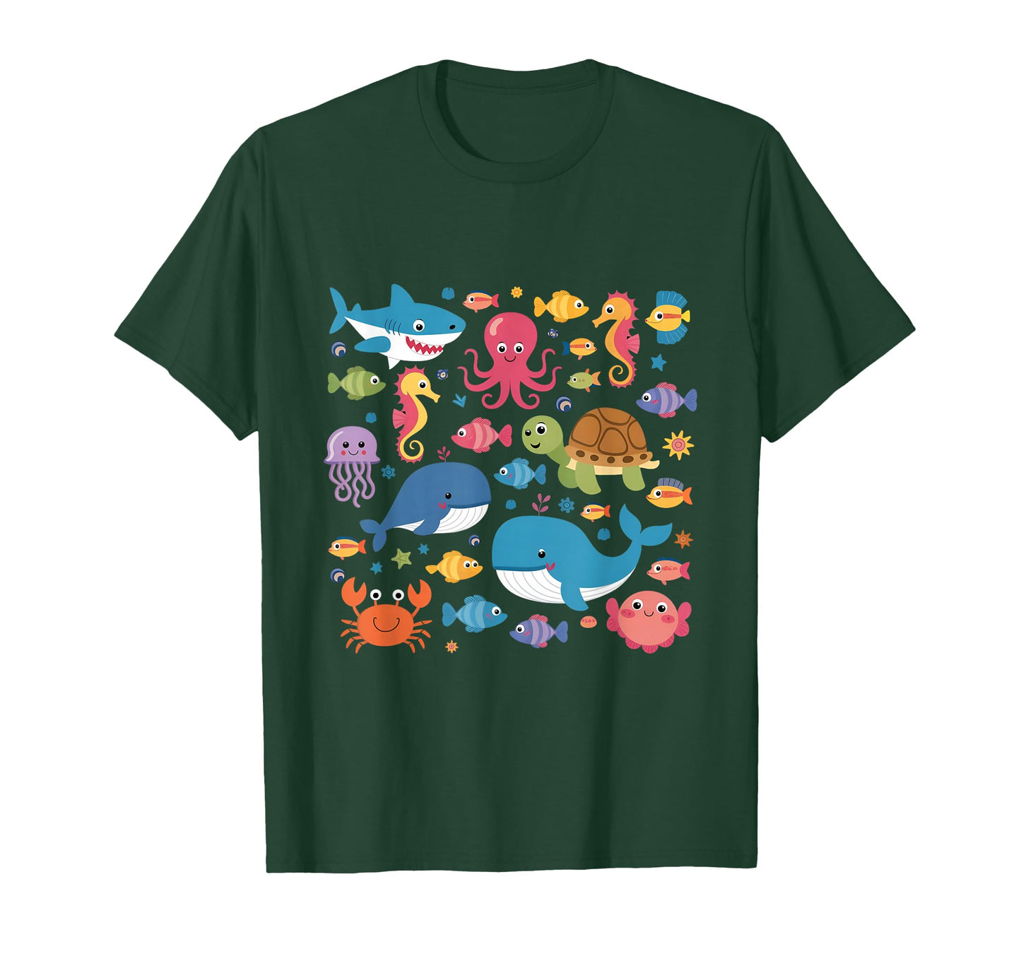 Cute Sea Animals Kids Children Ocean Creatures Clownfish T-Shirt