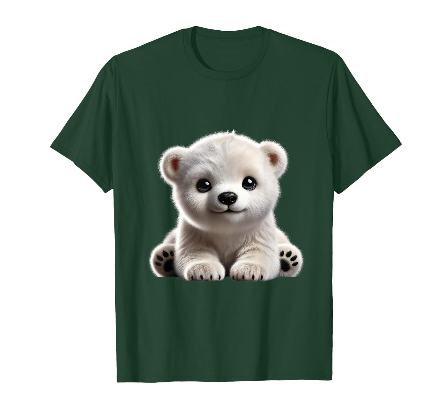 Just Sweet Designs Cute Polar Bear Cub Design T-Shirt, Small, Black