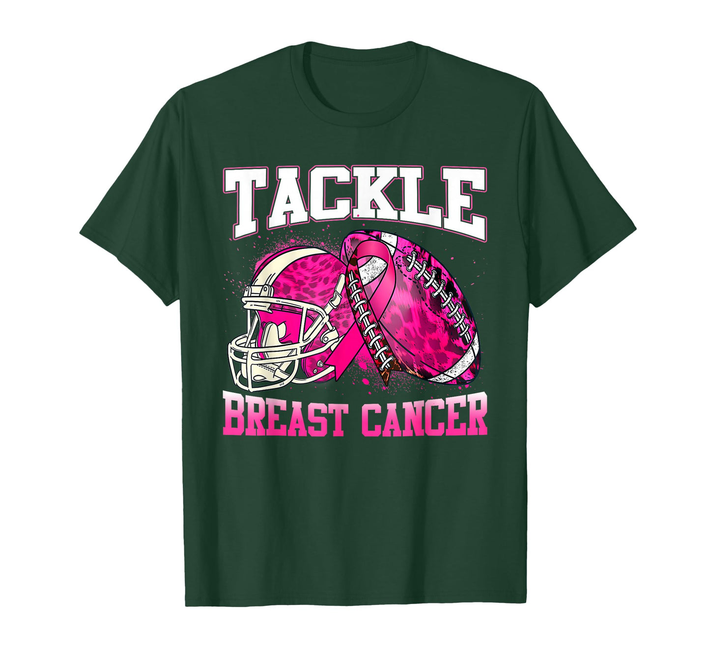 Tackle Breast Cancer Football Shirt Pink Ribbon Awareness T-Shirt