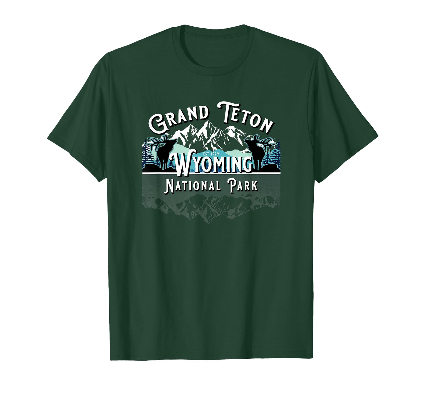 Vintage Grand Teton National Park Wyoming USA Ek Mountains T-Shirt