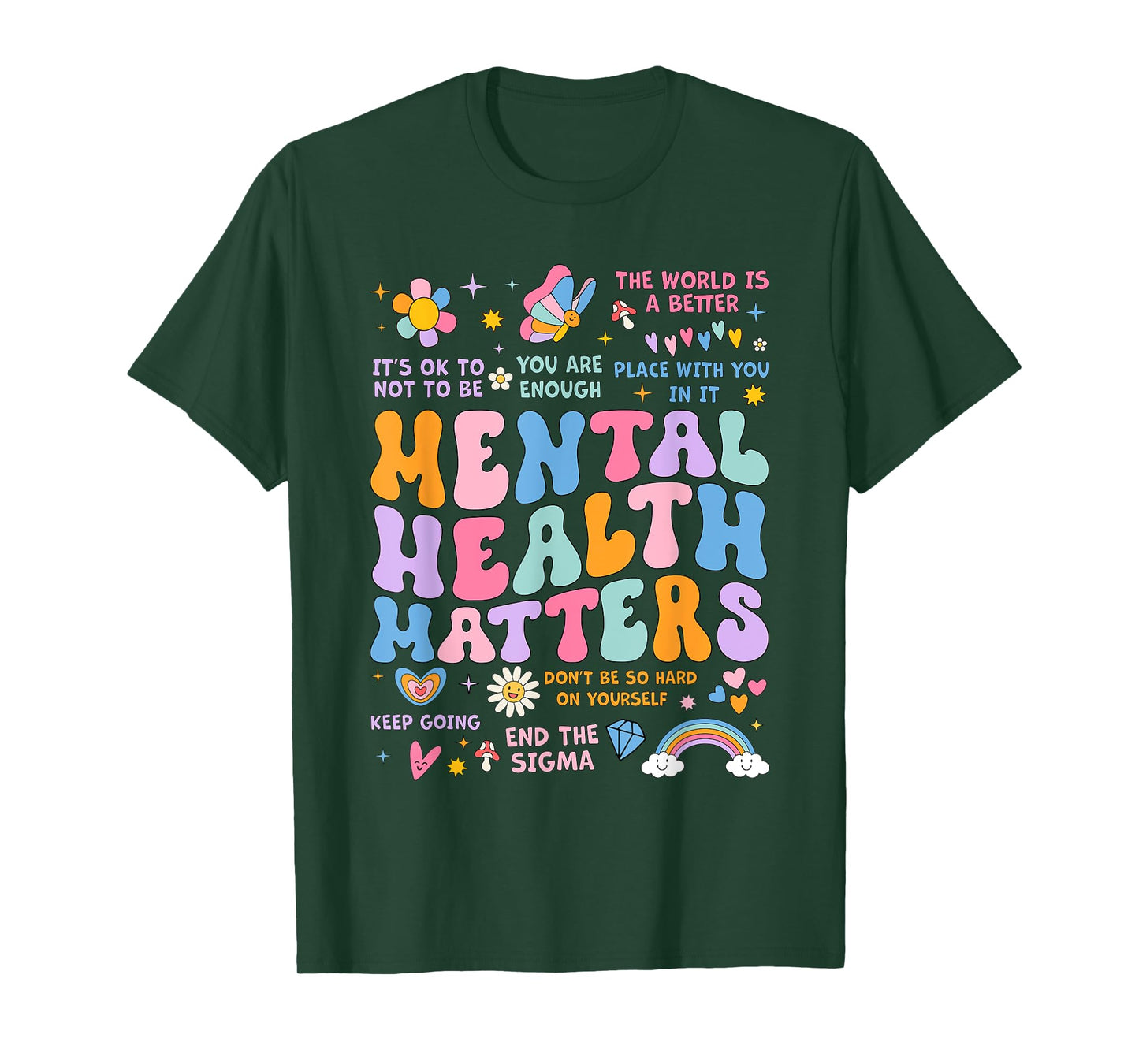 Mental Health Matters Support Squad Groovy Men Women Kids T-Shirt