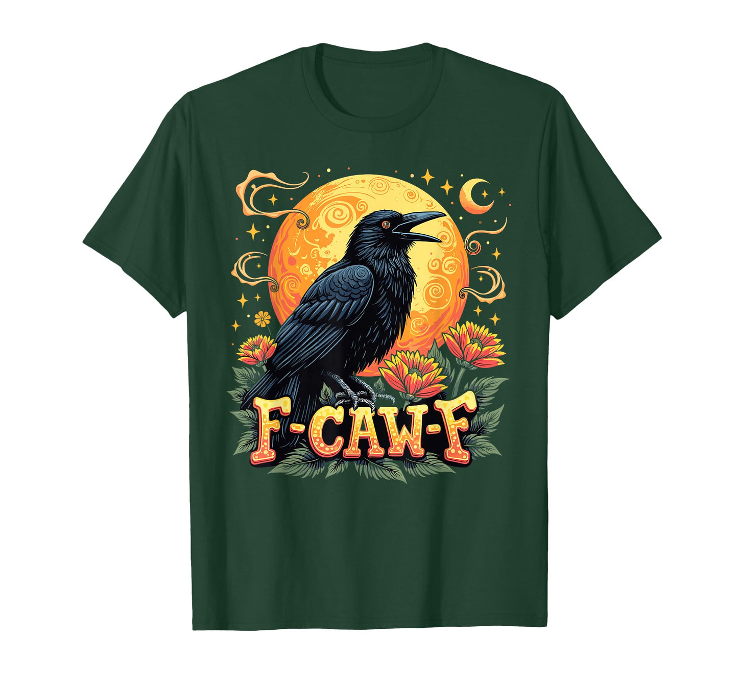 F-Caw-F Funny Raven Halloween Gothic Look T-Shirt