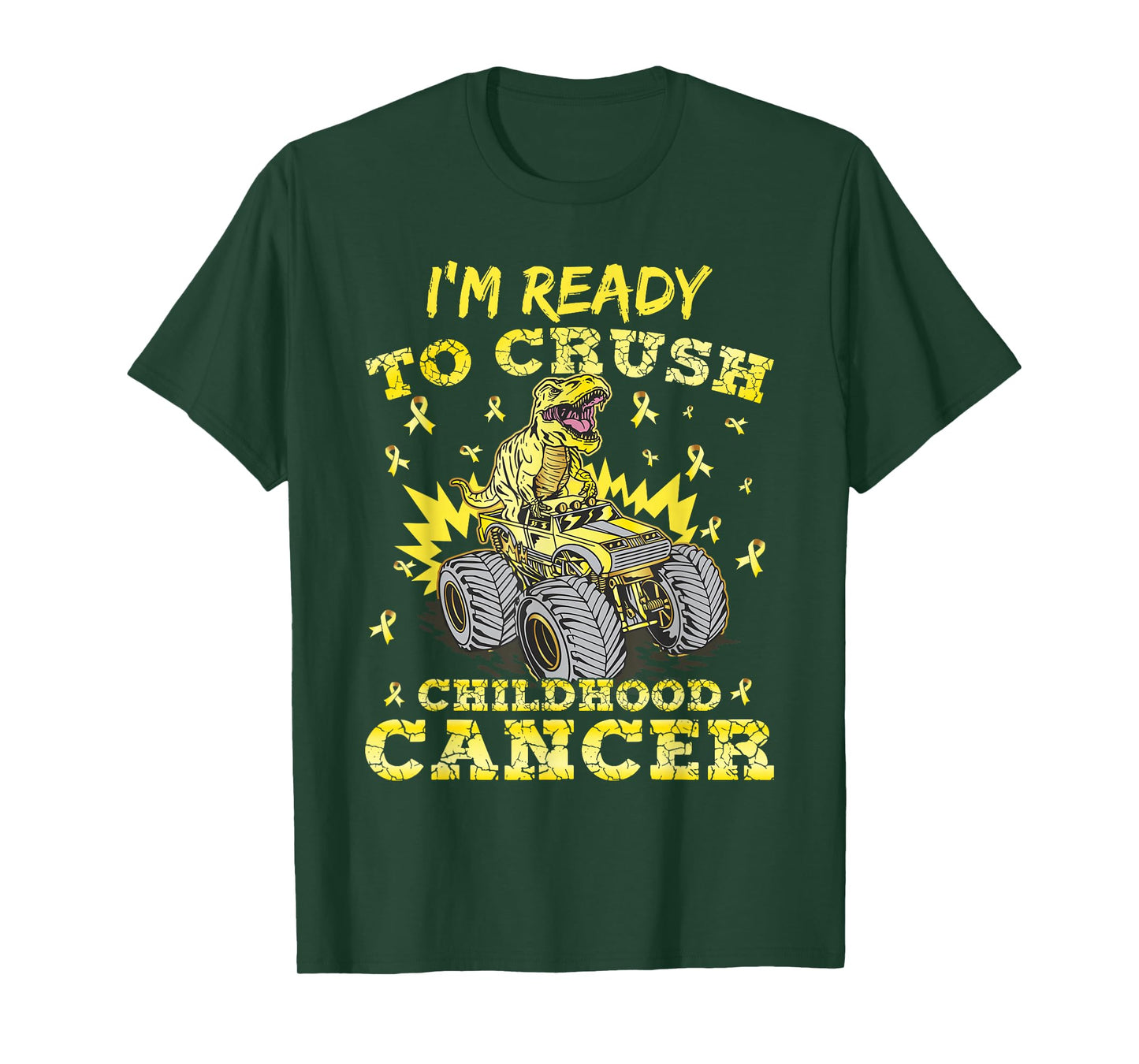 Childhood Cancer T Rex I'm Ready To Crush Childhood Cancer T-Shirt