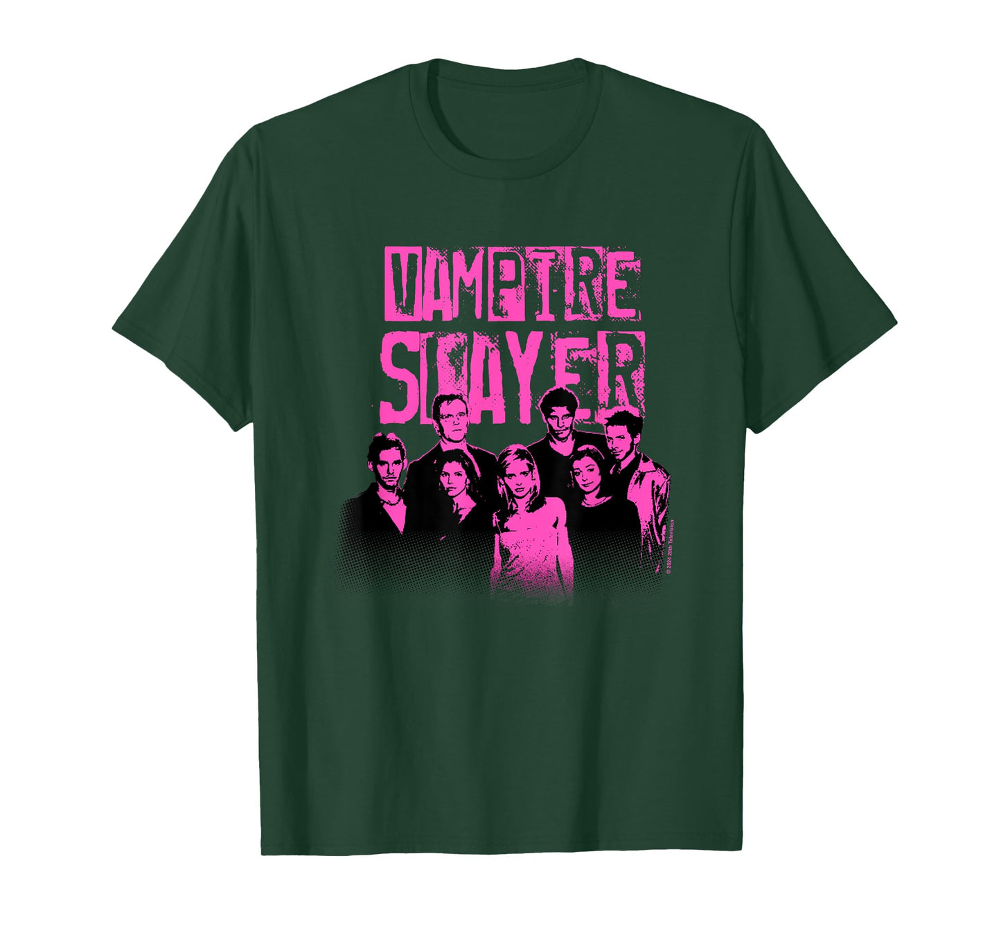 Buffy The Vampire Slayer Main Characters Faded Group Logo T-Shirt