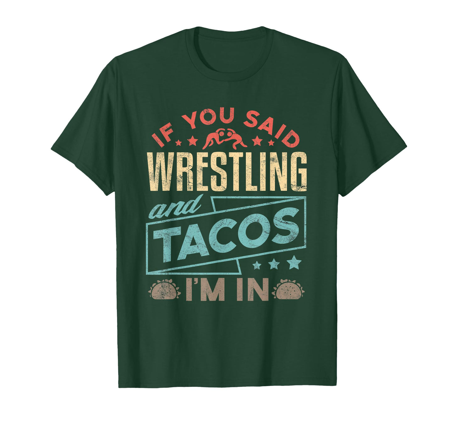 Funny Wrestling and Tacos Shirt Wrestle Retro Men Boys Kids T-Shirt