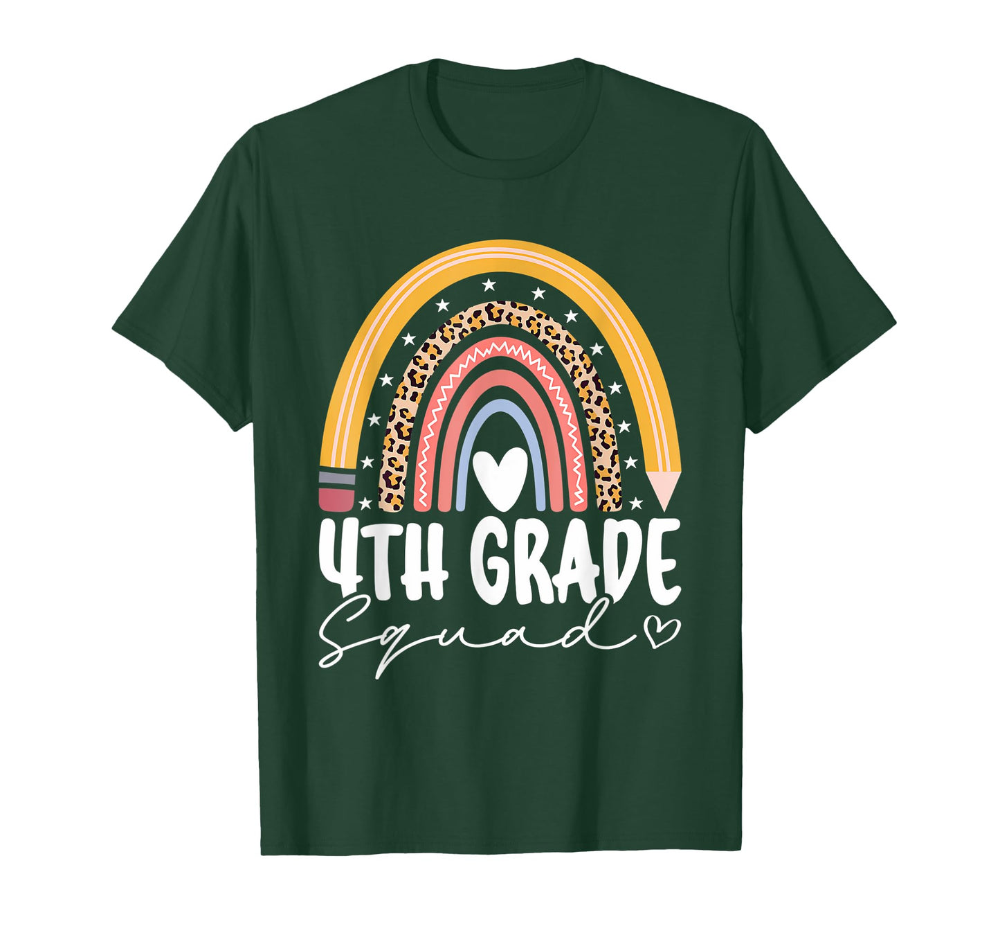 Back To School Rainbow 4th Fourth Grade Squad For Teachers T-Shirt