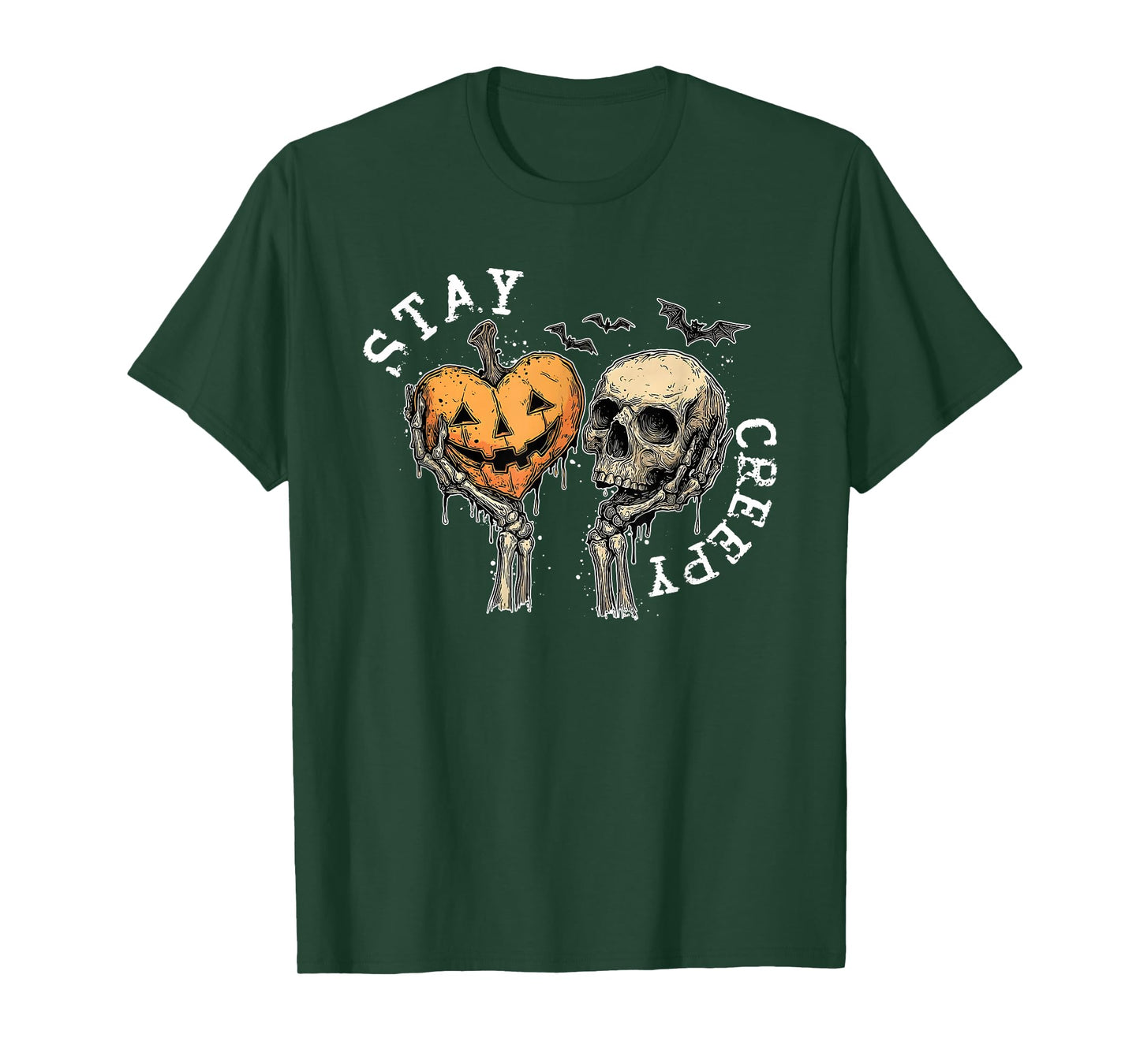 Stay Creepy, Retro Dripping Heart Halloween T-Shirt