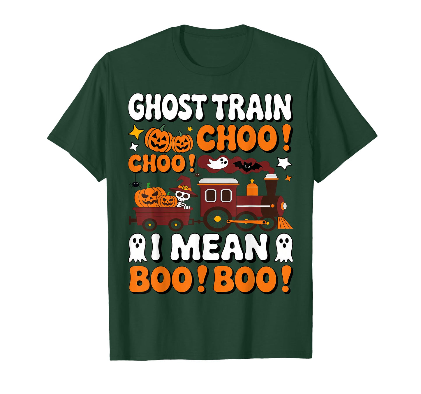 Ghost Train Cho Choo I Mean Boo Toddlers Halloween Apparel T-Shirt